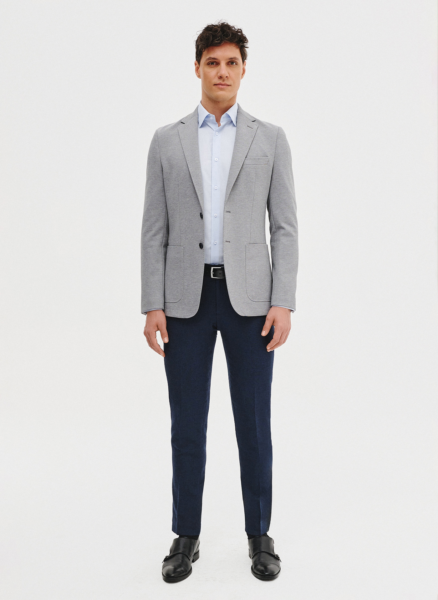 PAKO LORENTE - Jasnoszara marynarka z dzianiny - Pako Lorente