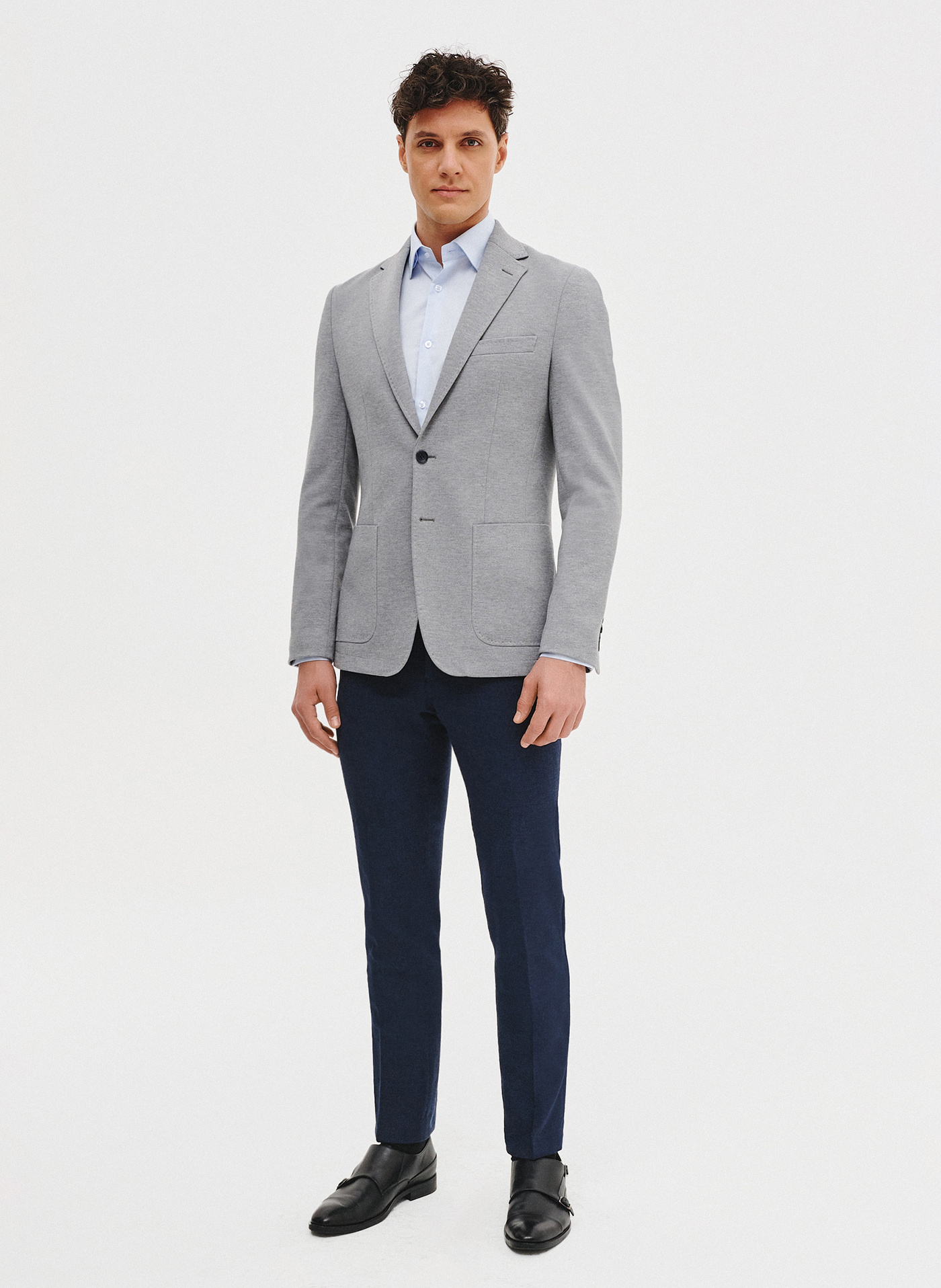 PAKO LORENTE - Jasnoszara marynarka z dzianiny - Pako Lorente