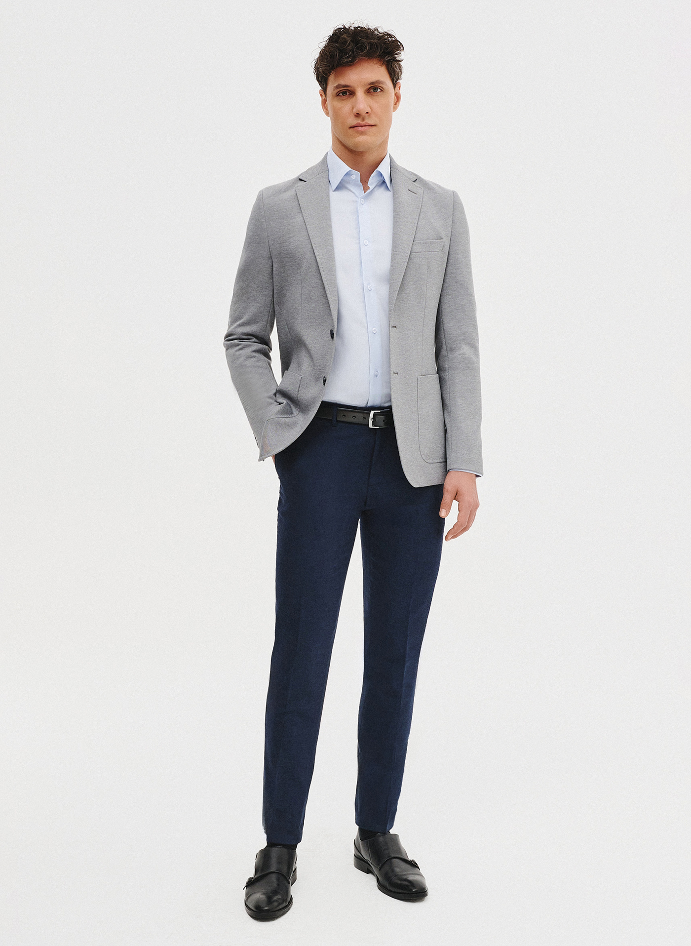 PAKO LORENTE - Jasnoszara marynarka z dzianiny - Pako Lorente