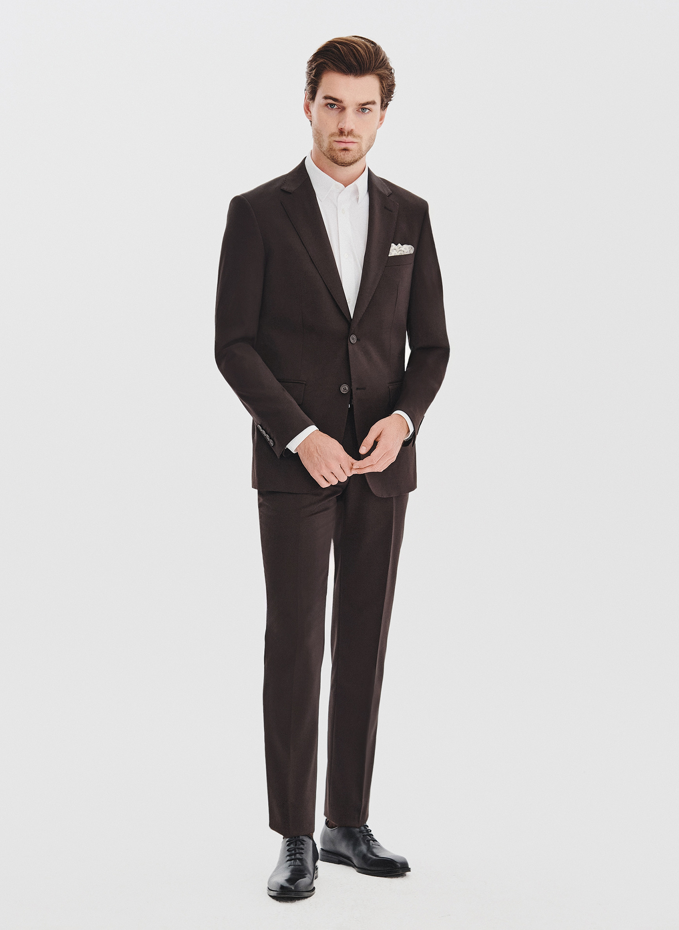 Brązowe spodnie garniturowe - Pako Lorente