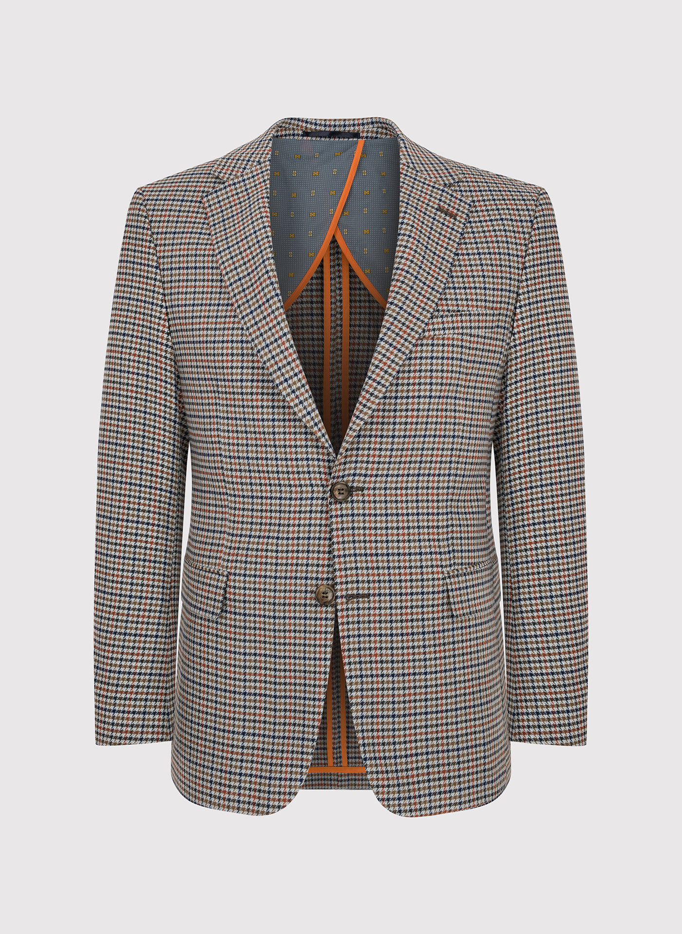 Beżowa casualowa marynarka męska w pepitkę - Pako Lorente