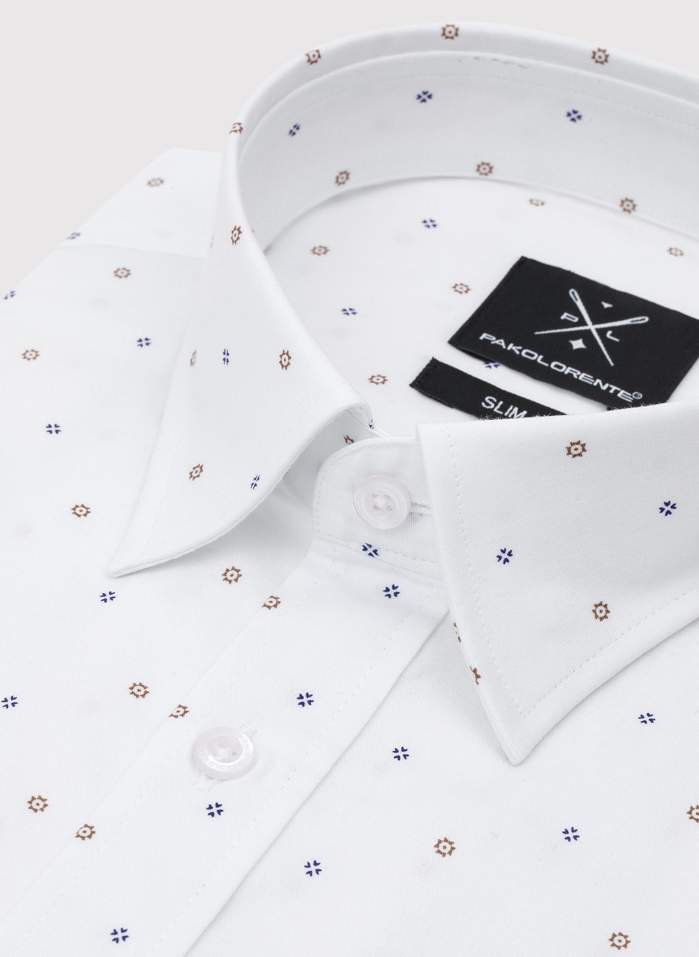 PAKO LORENTE - Koszula męska z krótkim rękawem mikrowzór - Pako Lorente