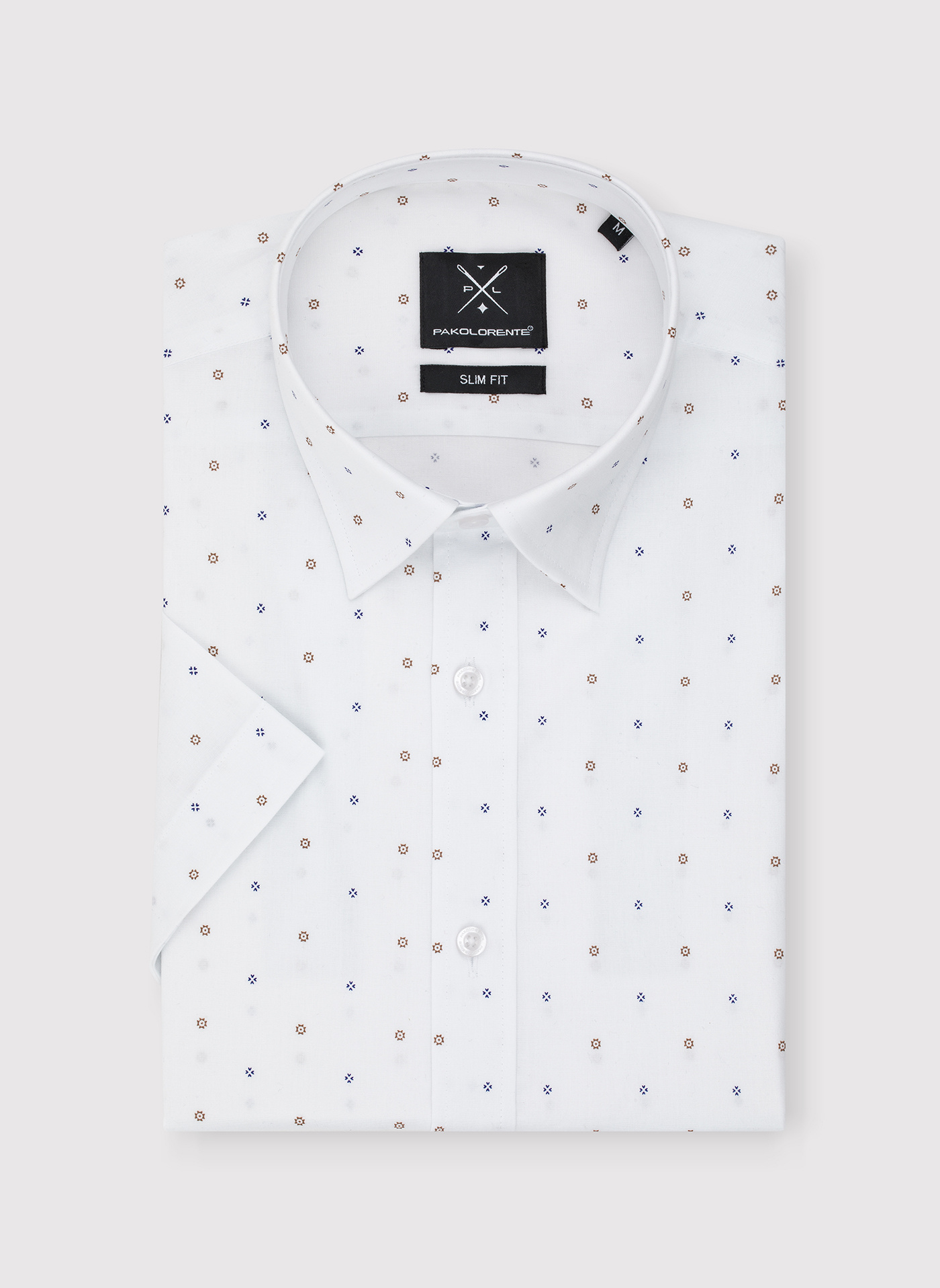 PAKO LORENTE - Koszula męska z krótkim rękawem mikrowzór - Pako Lorente