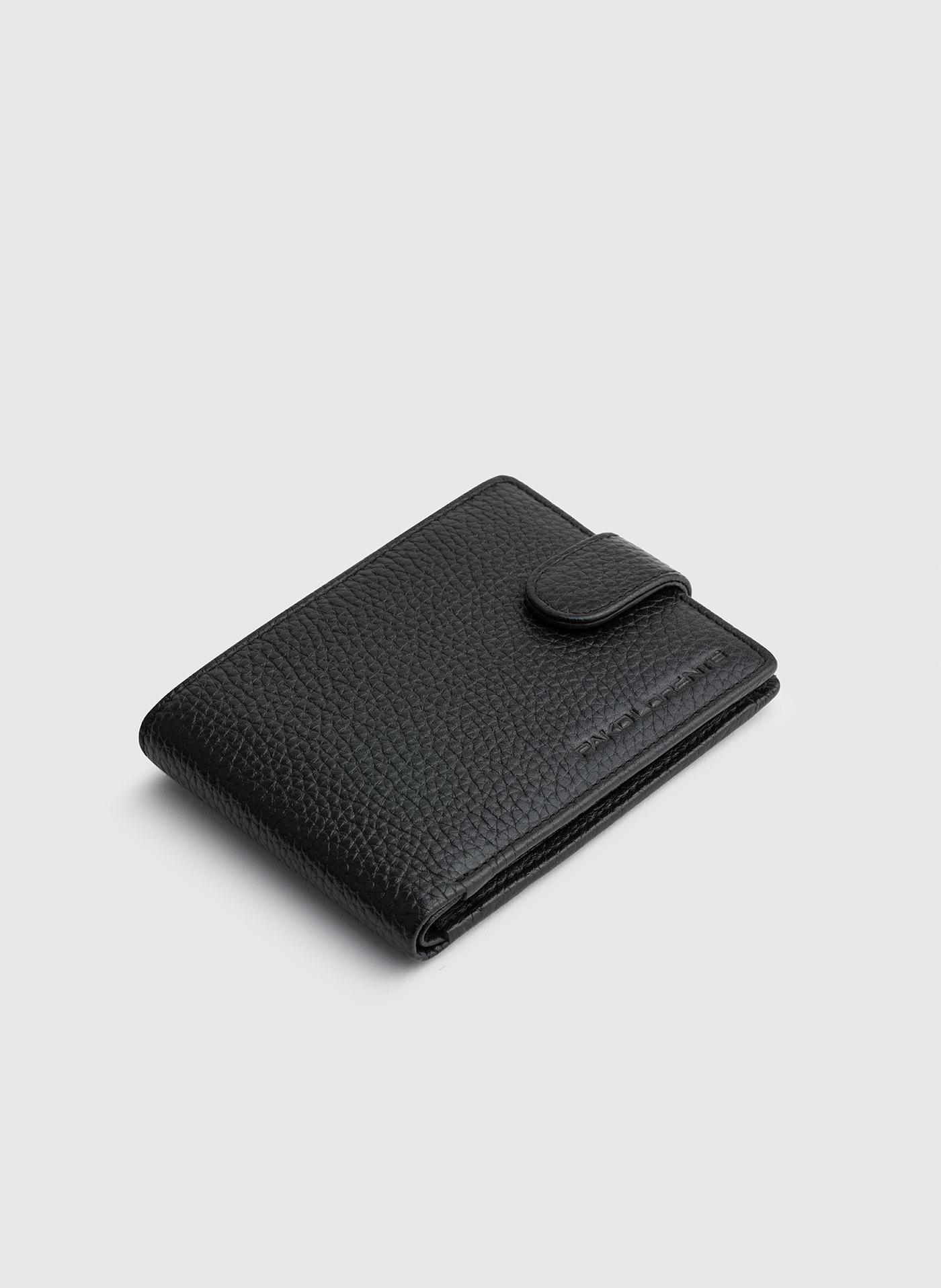 Czarny portfel męski zapinany na pasek - Pako Lorente