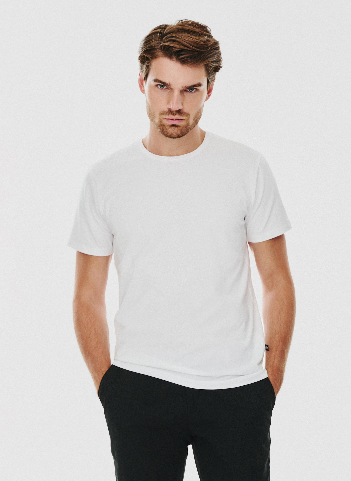 Biały gładki T-shirt Basic - Pako Lorente