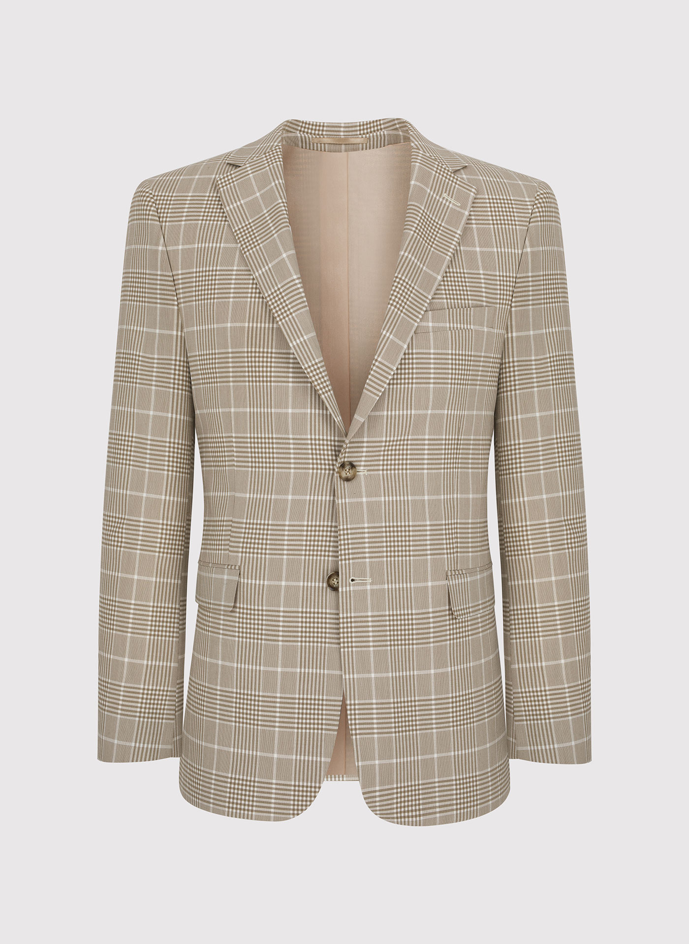 Beżowa marynarka męska w kratę - Pako Lorente