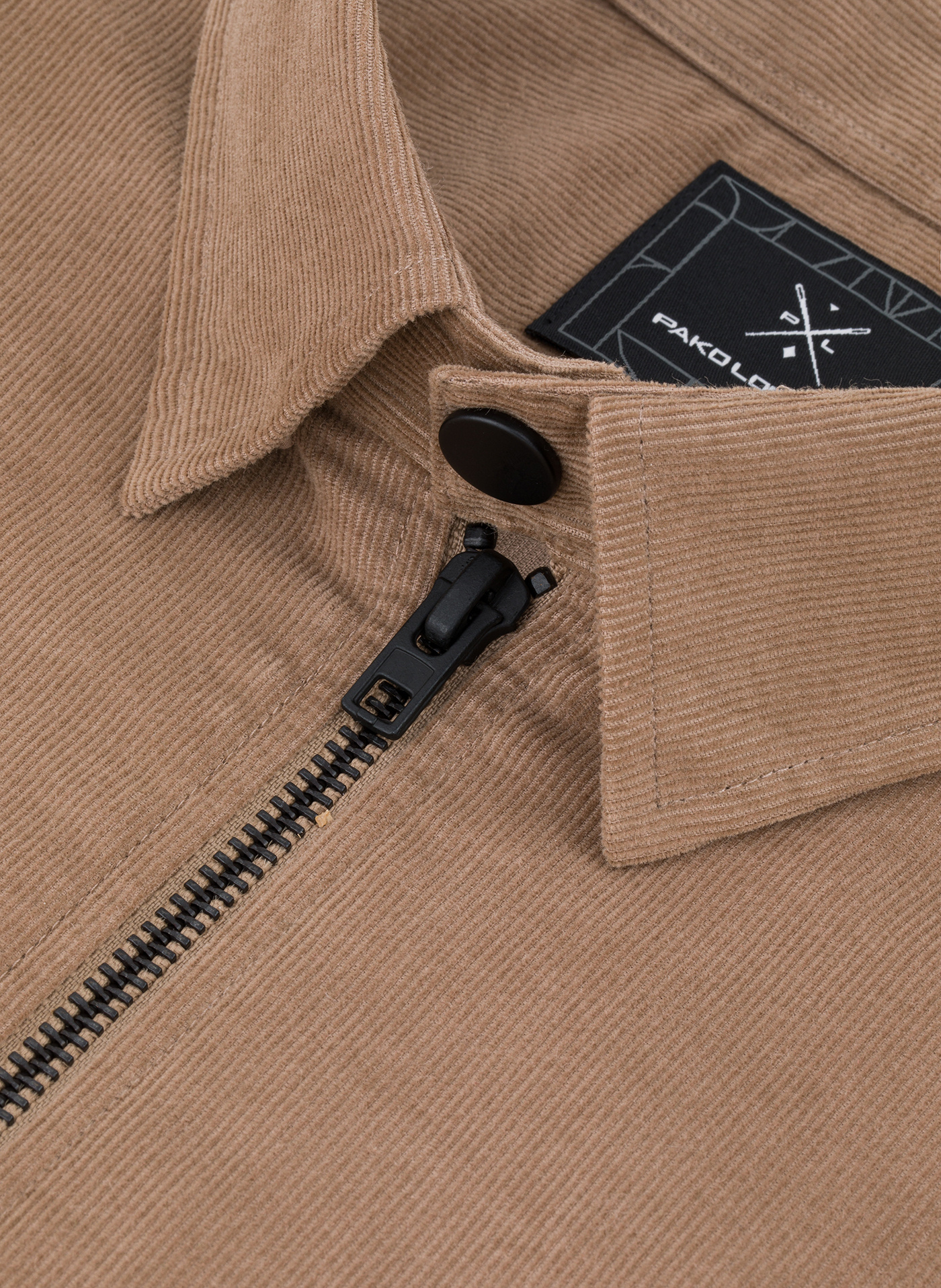 Sztruksowa koszula męska zapinana na suwak - Pako Lorente