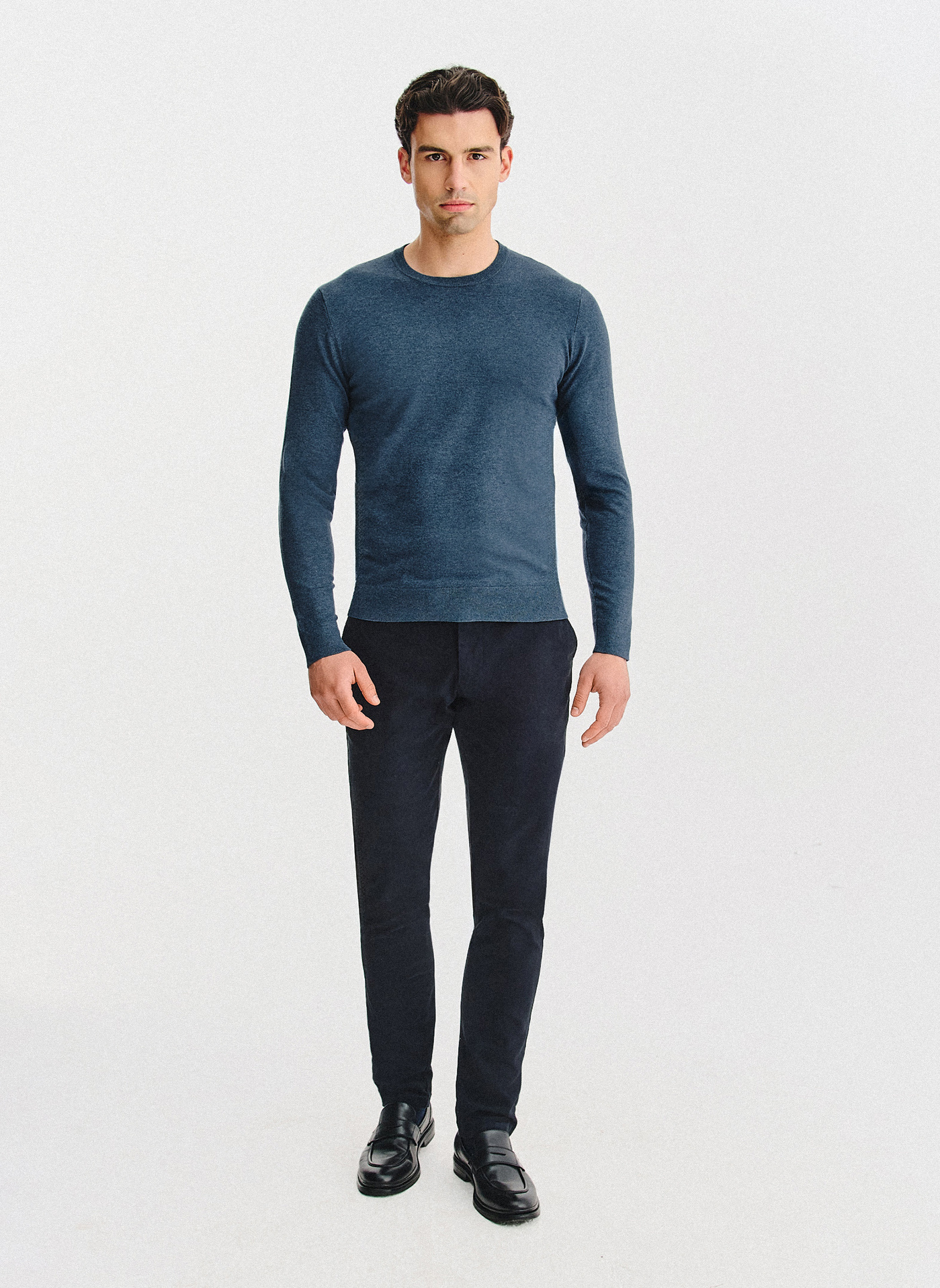 Granatowy sweter męski o-neck - Pako Lorente