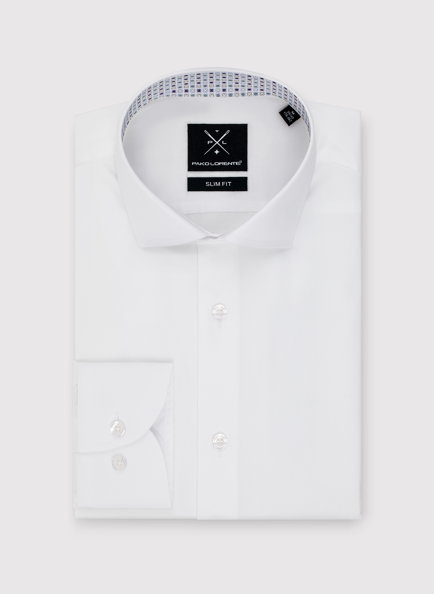 Biała koszula męska z kontrastowym wykończeniem - Pako Lorente