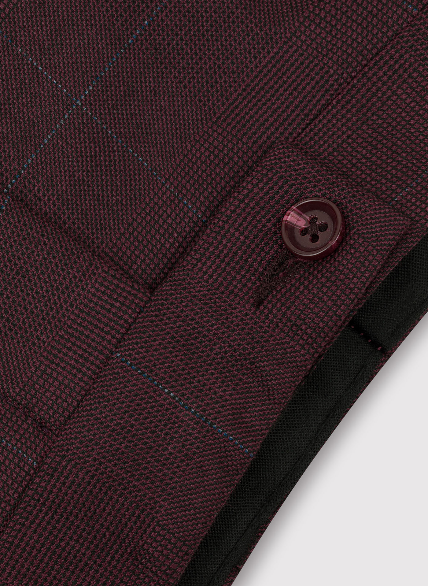 Bordowe spodnie garniturowe w subtelną kratę - Pako Lorente