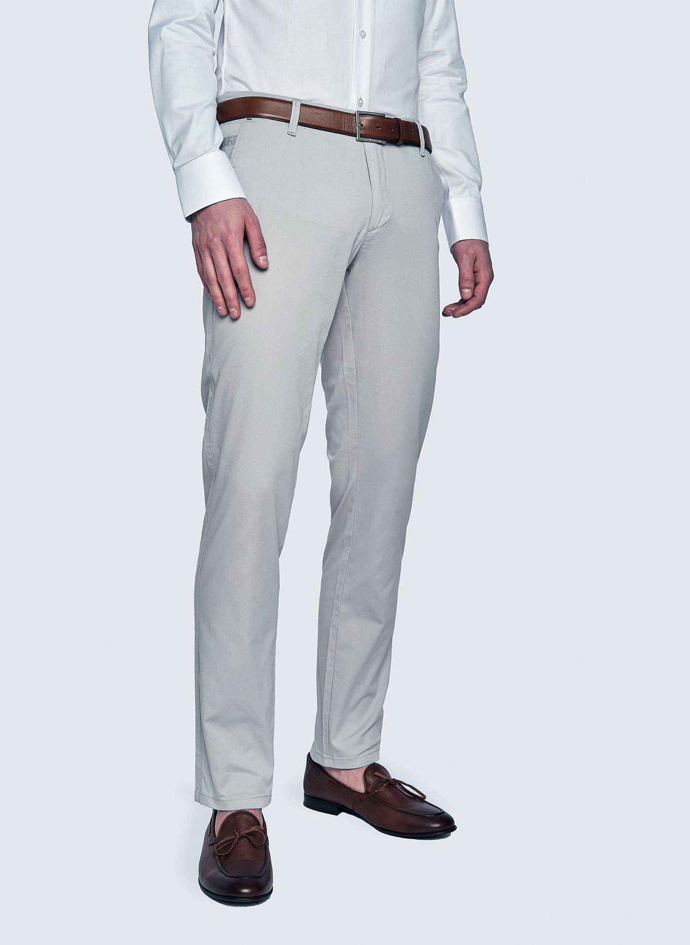 Męskie basicowe spodnie w kolorze szarym P23SB-WX-005-S-0 - Pako Lorente