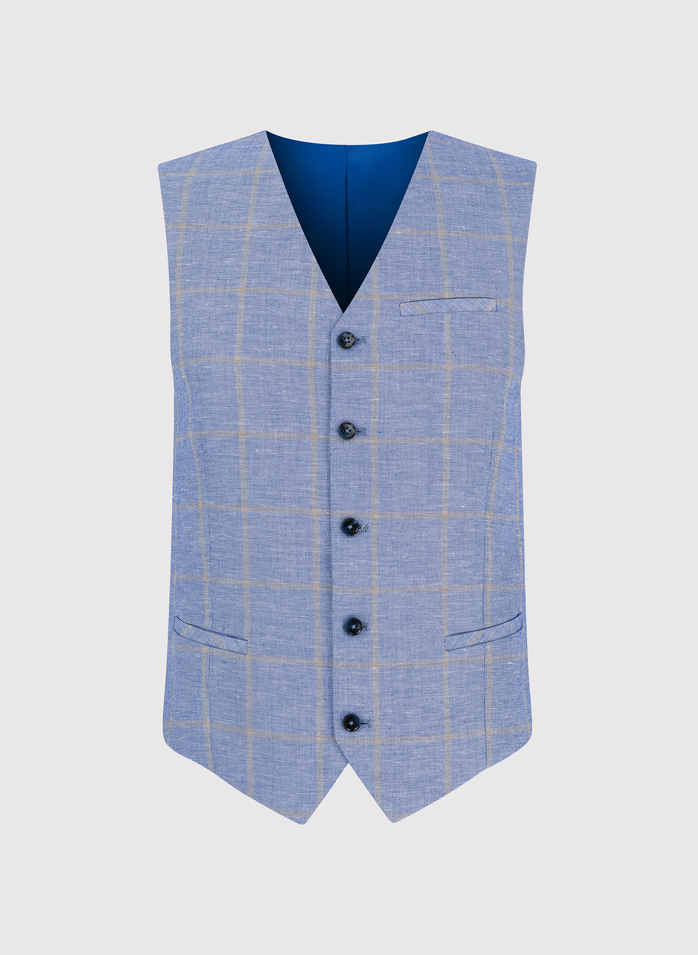 Męska niebieska kamizelka w kratkę - Pako Lorente