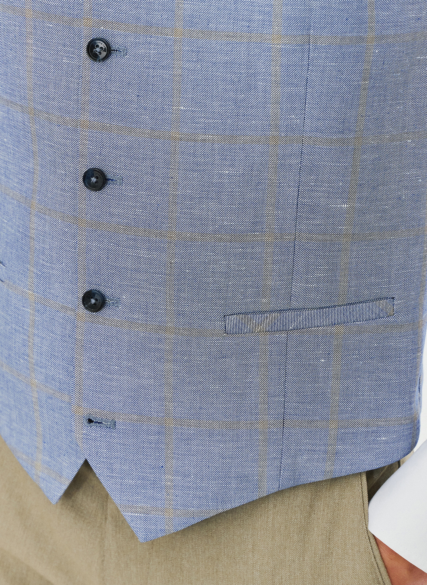 Męska niebieska kamizelka w kratkę - Pako Lorente