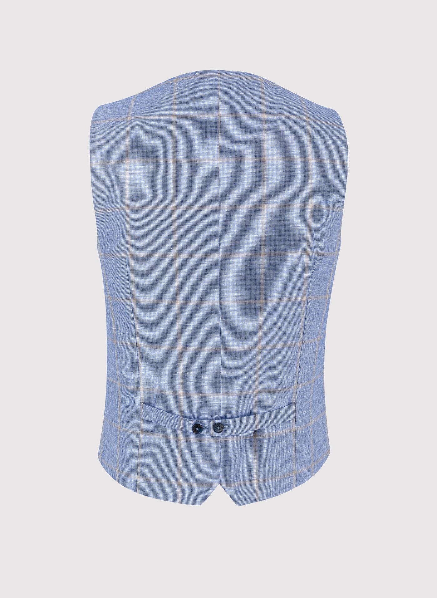 Męska niebieska kamizelka w kratkę - Pako Lorente