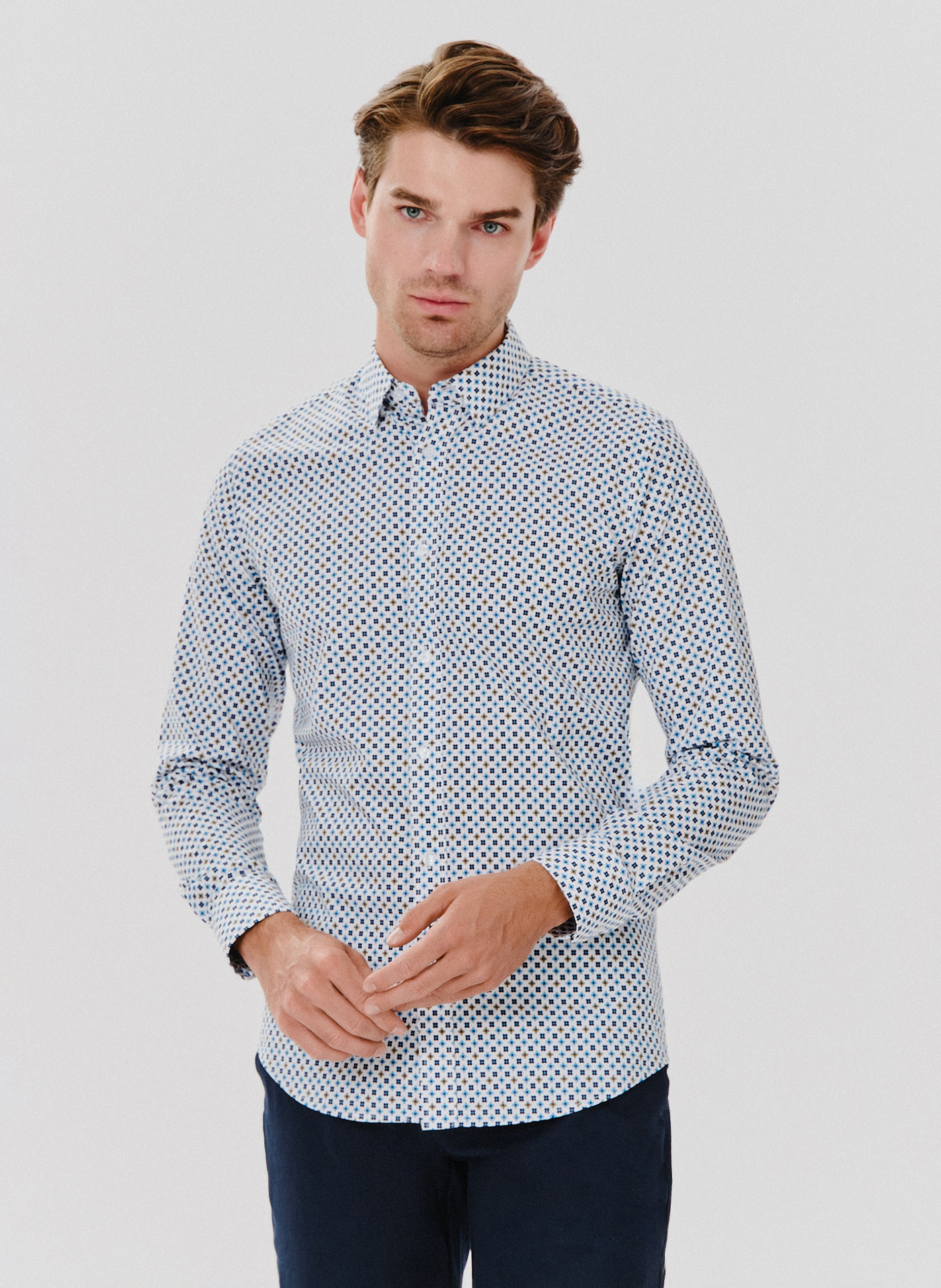 Koszula męska w geometryczny wzór - Pako Lorente