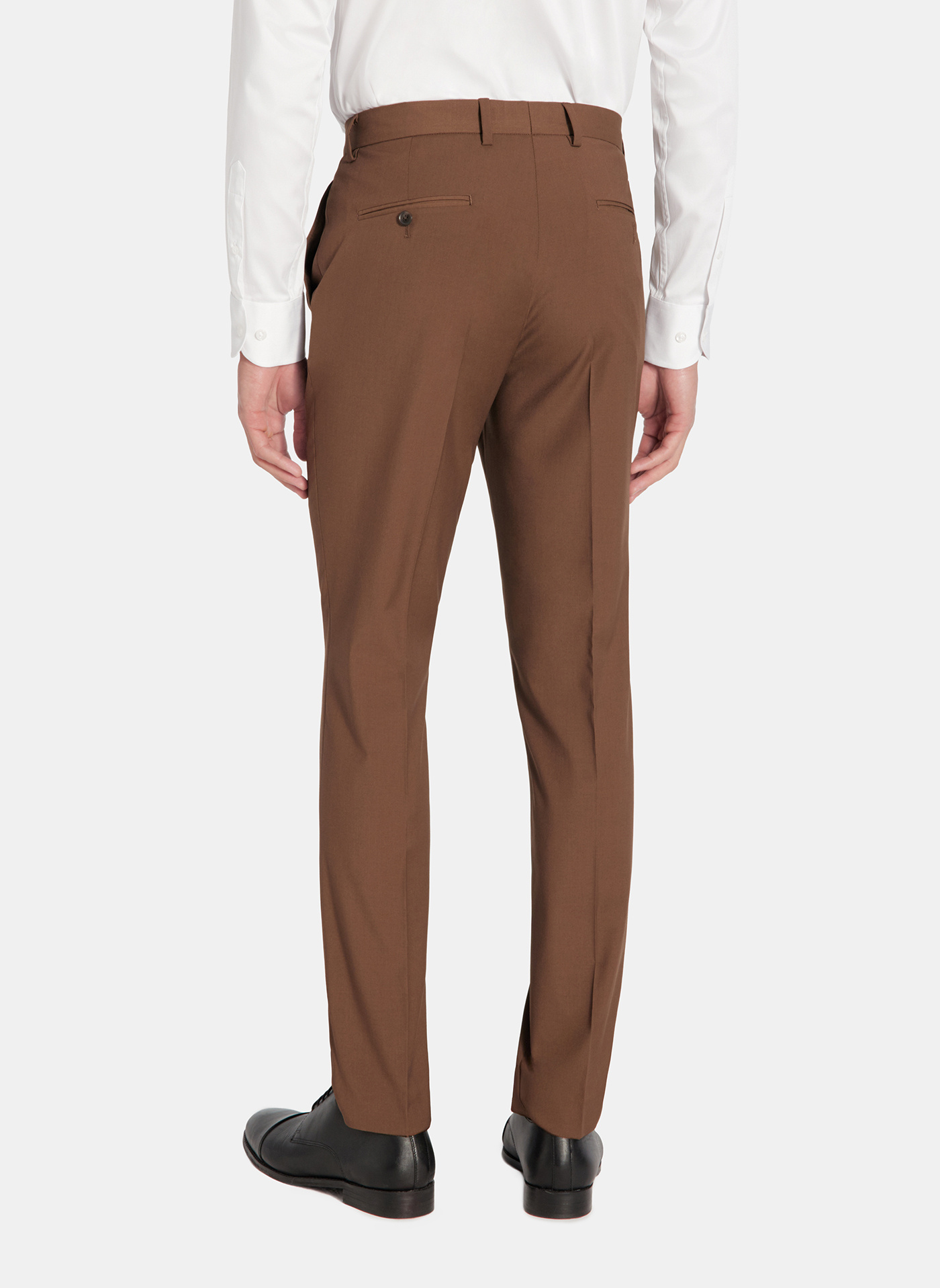 PAKO LORENTE - Gładkie brązowe spodnie ganiturowe - Pako Lorente