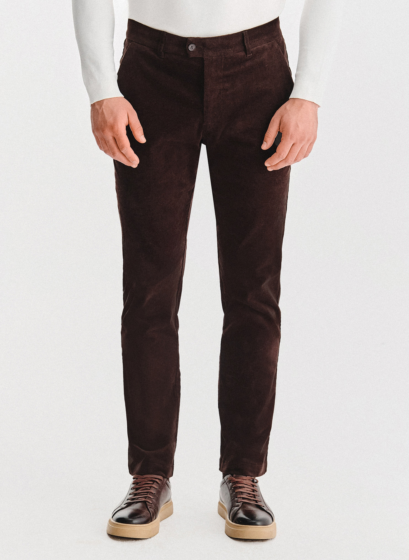 Brązowe spodnie sztruksowe - Pako Lorente