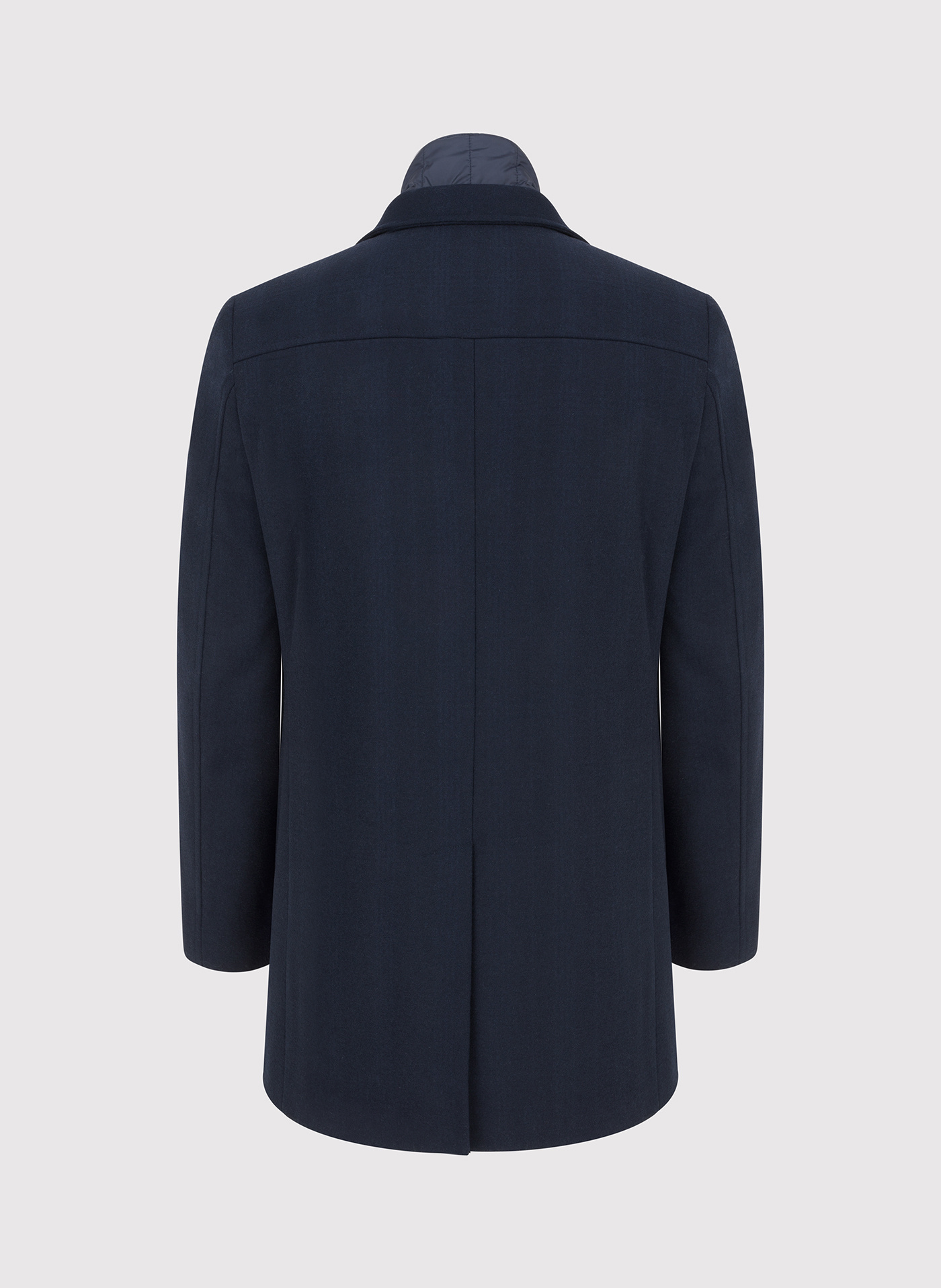 PAKO LORENTE - Granatowy wełniany płaszcz ze stójką - Pako Lorente