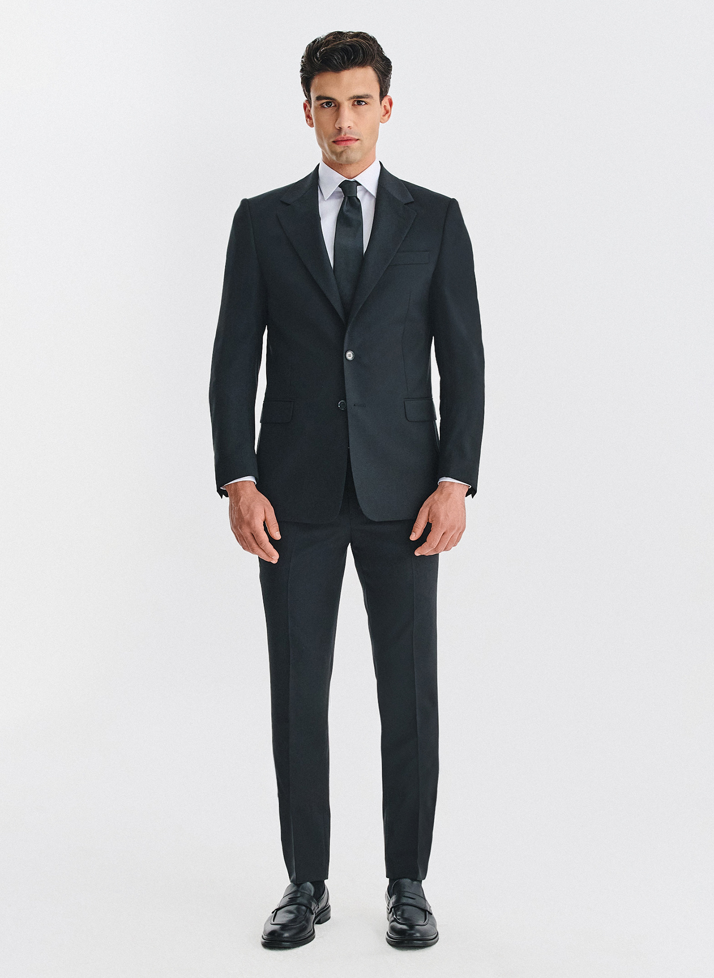 PAKO LORENTE - Wełniana czarna marynarka garniturowa - Pako Lorente