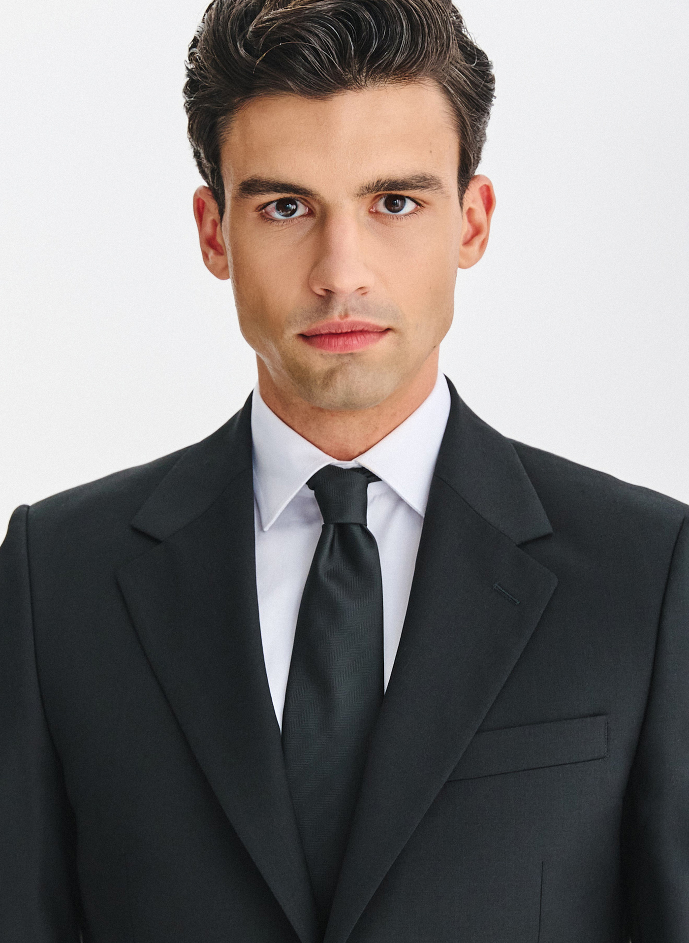 PAKO LORENTE - Wełniana czarna marynarka garniturowa - Pako Lorente