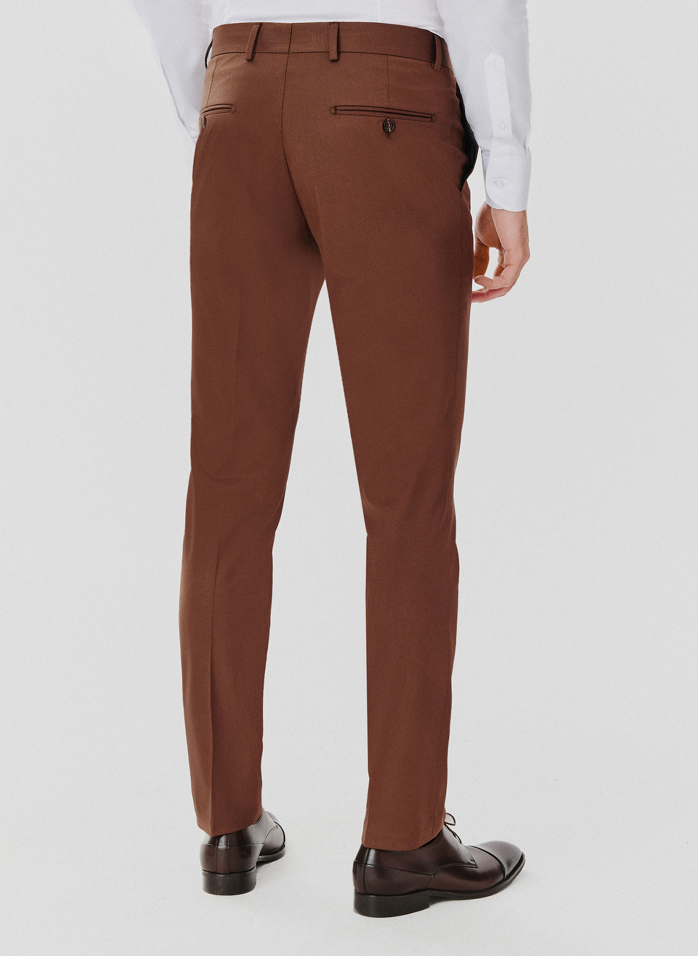 Brązowe męskie spodnie garniturowe - Pako Lorente