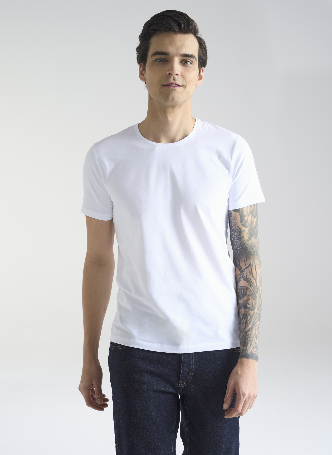 Biały gładki T-shirt Basic - Pako Lorente