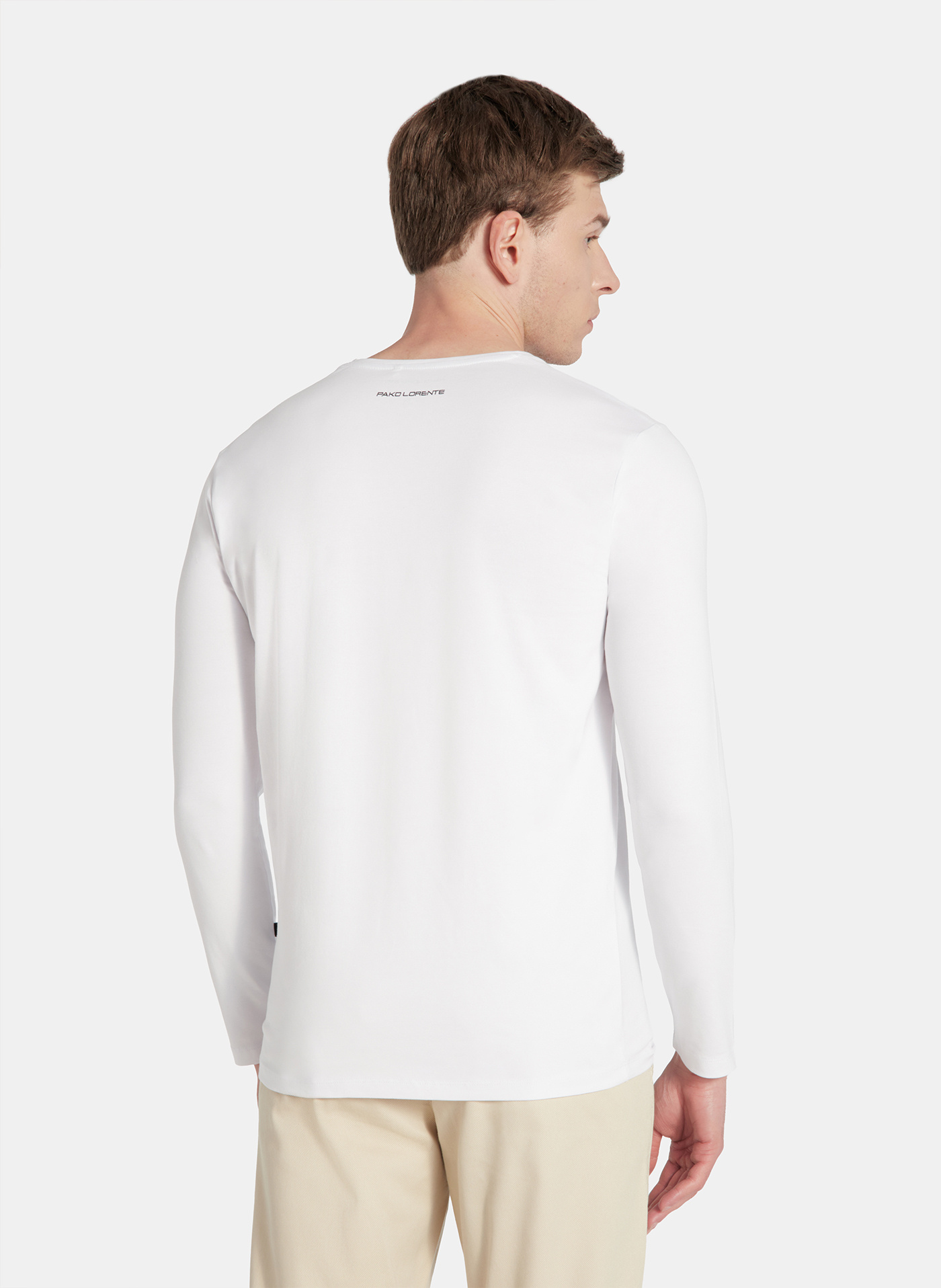Longsleeve męski w kolorze białym - Pako Lorente