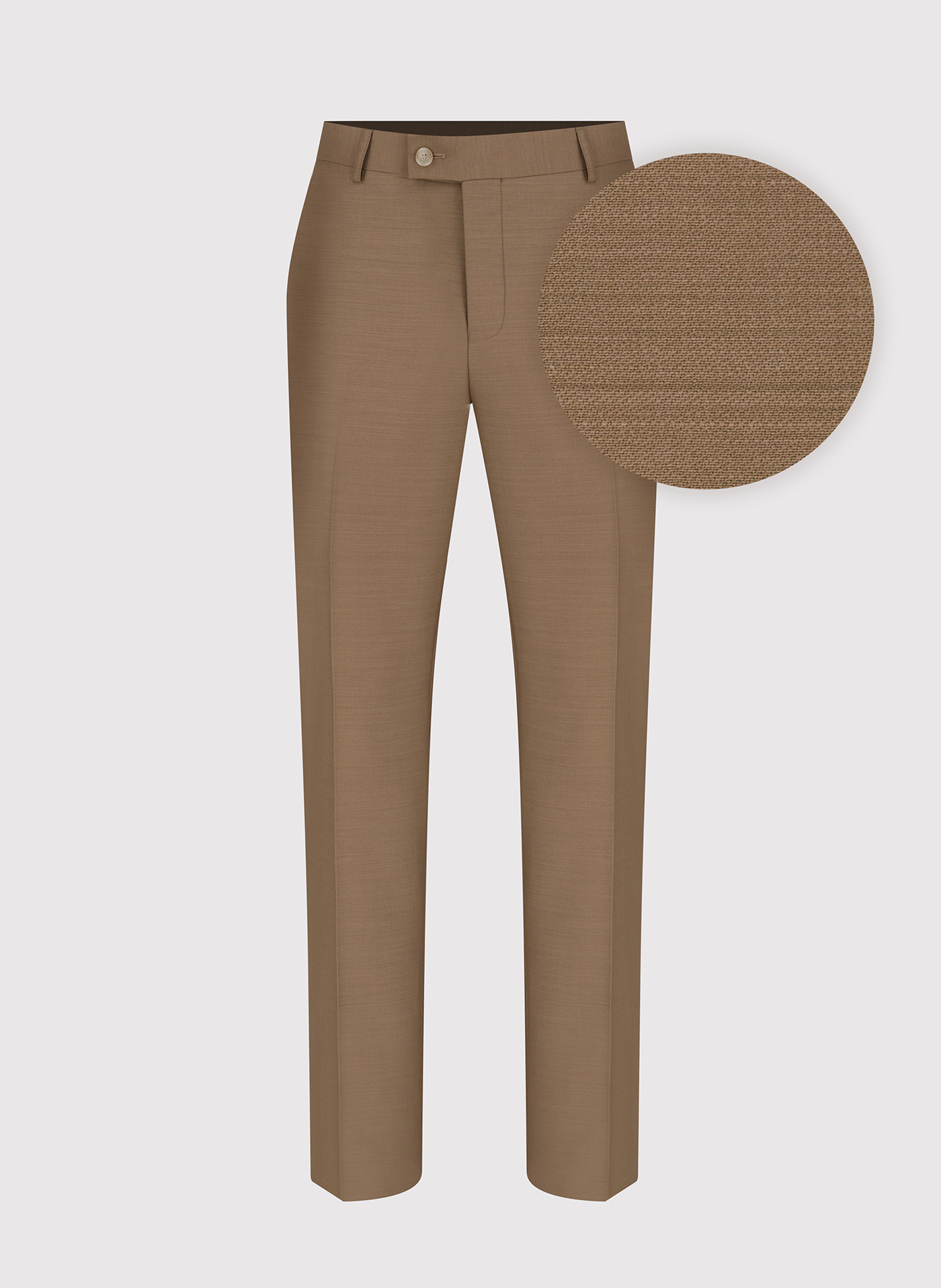 Jasnobrązowe garniturowe spodnie męskie z wełną - Pako Lorente