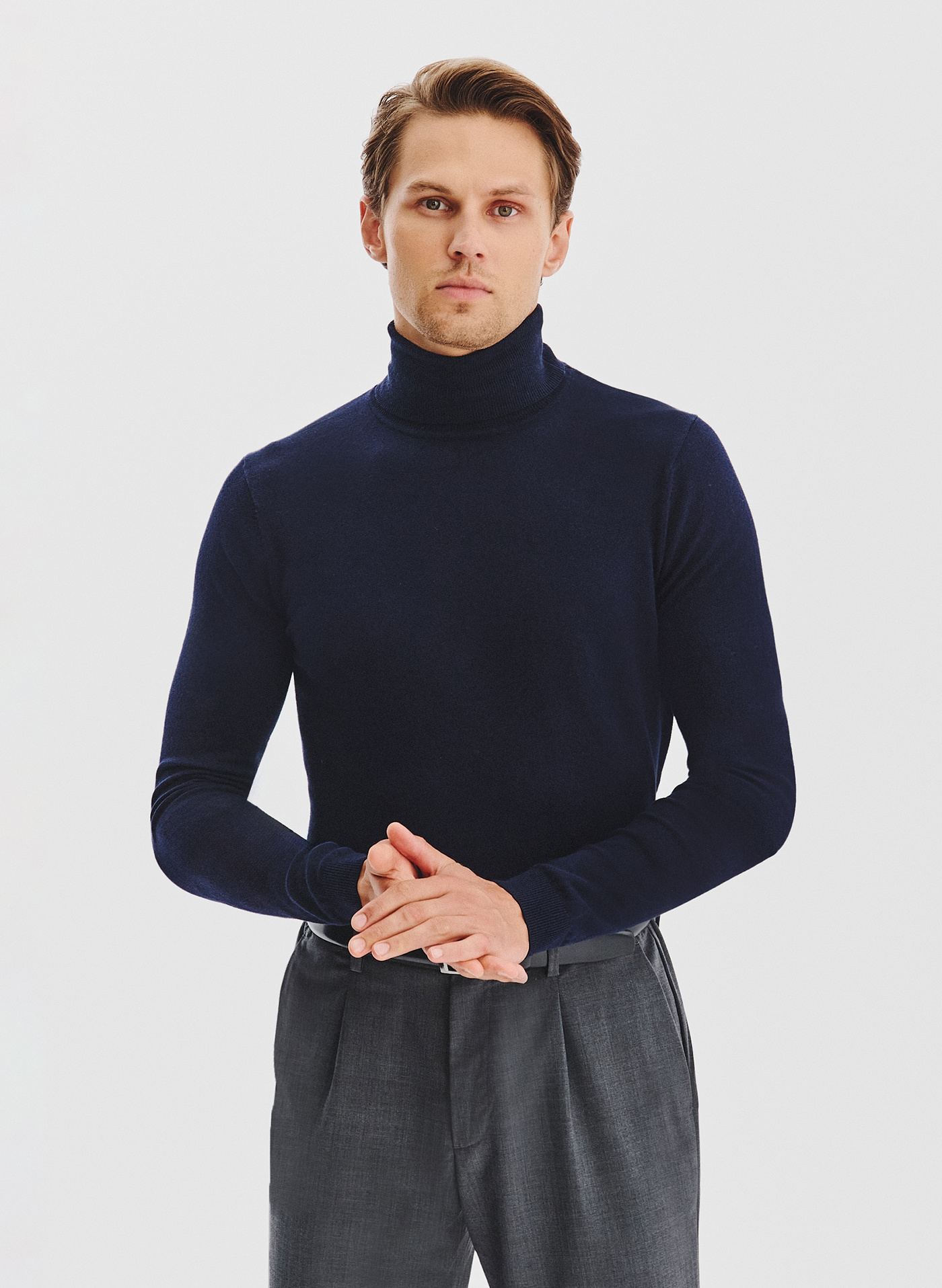 PAKO LORENTE - Granatowy gładki golf męski - Pako Lorente