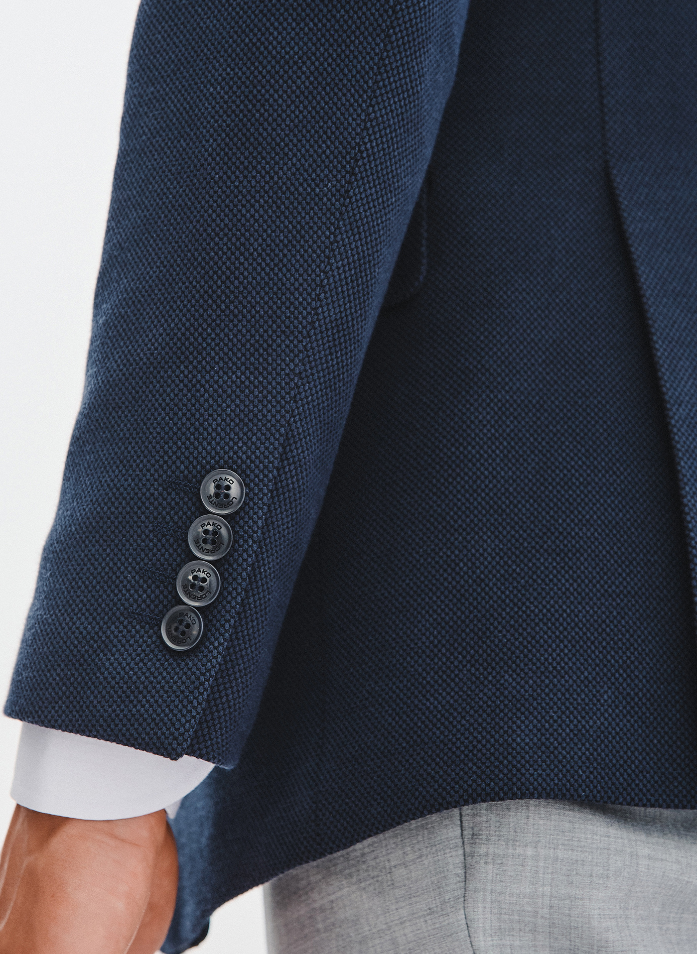 Granatowa żakardowa marynarka męska - Pako Lorente