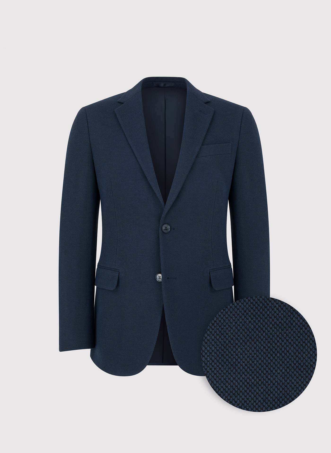 Granatowa żakardowa marynarka męska - Pako Lorente