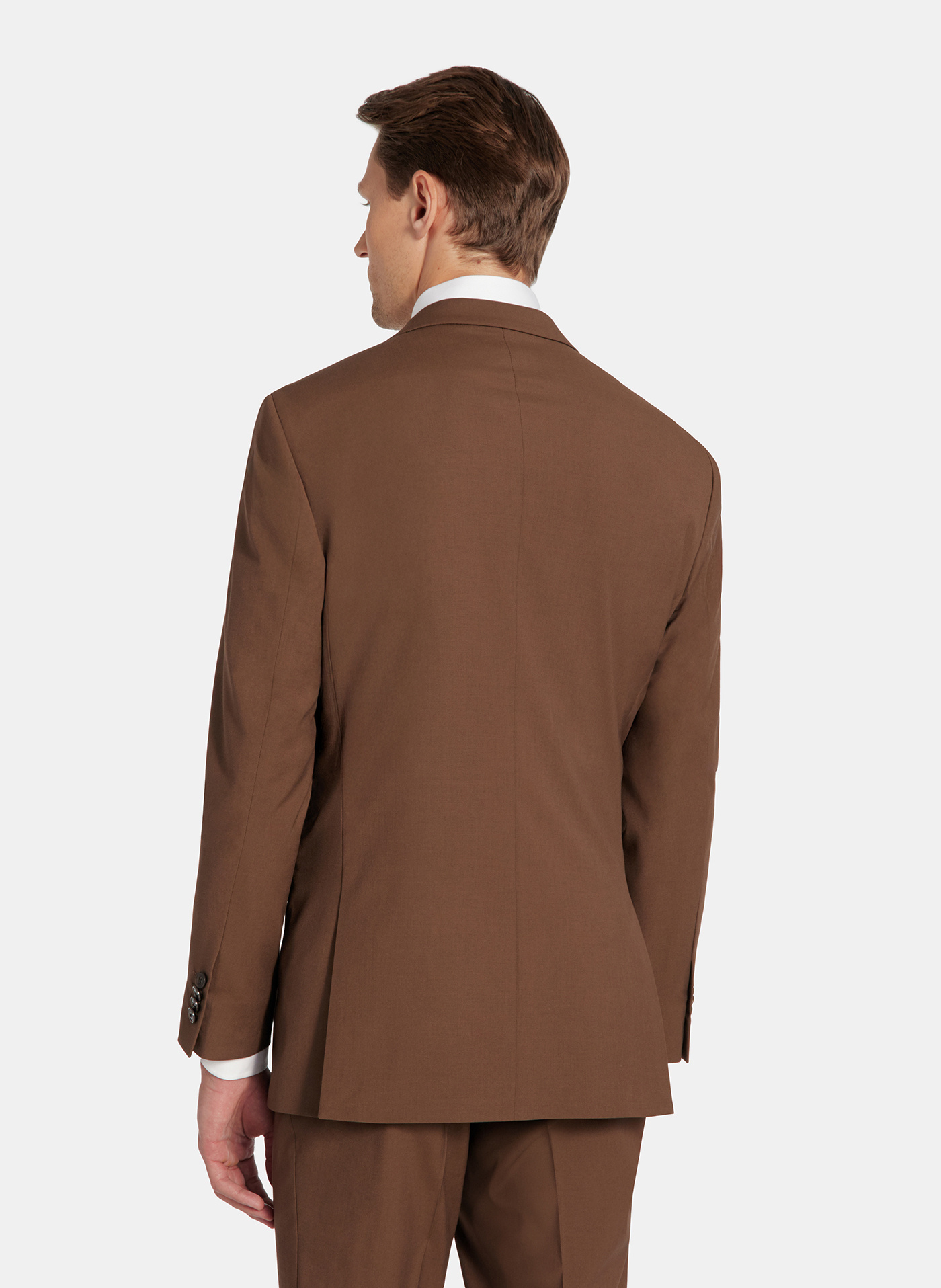 PAKO LORENTE - Gładki brązowy garnitur męski - Pako Lorente