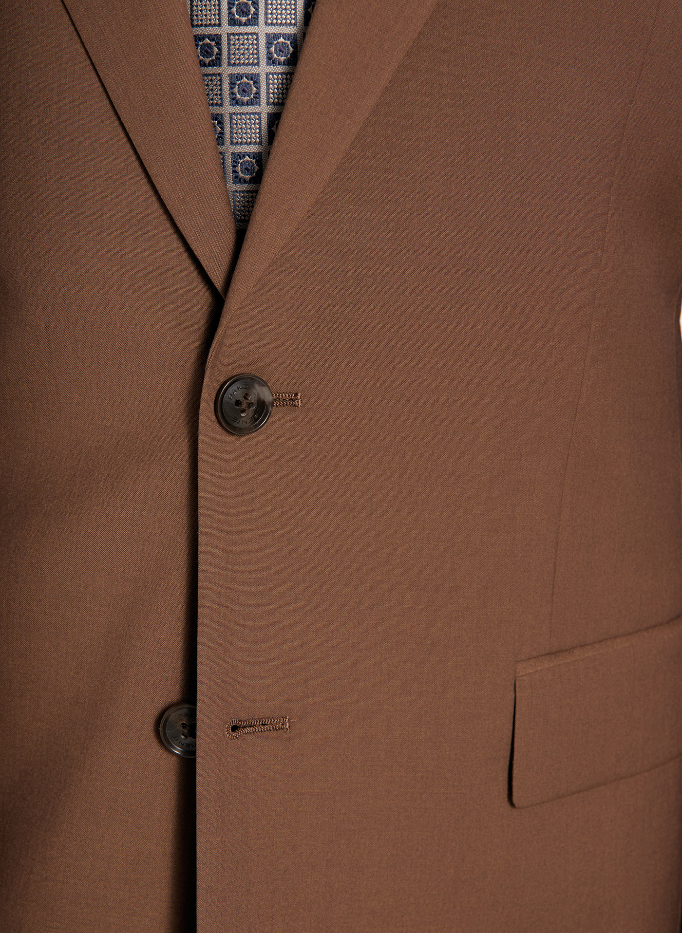 PAKO LORENTE - Gładki brązowy garnitur męski - Pako Lorente