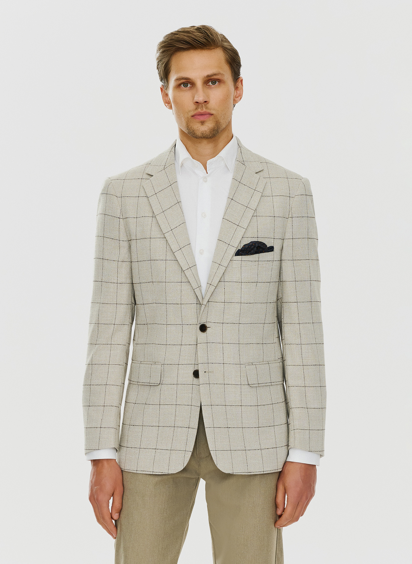 Casualowa marynarka męska w kratę - Pako Lorente