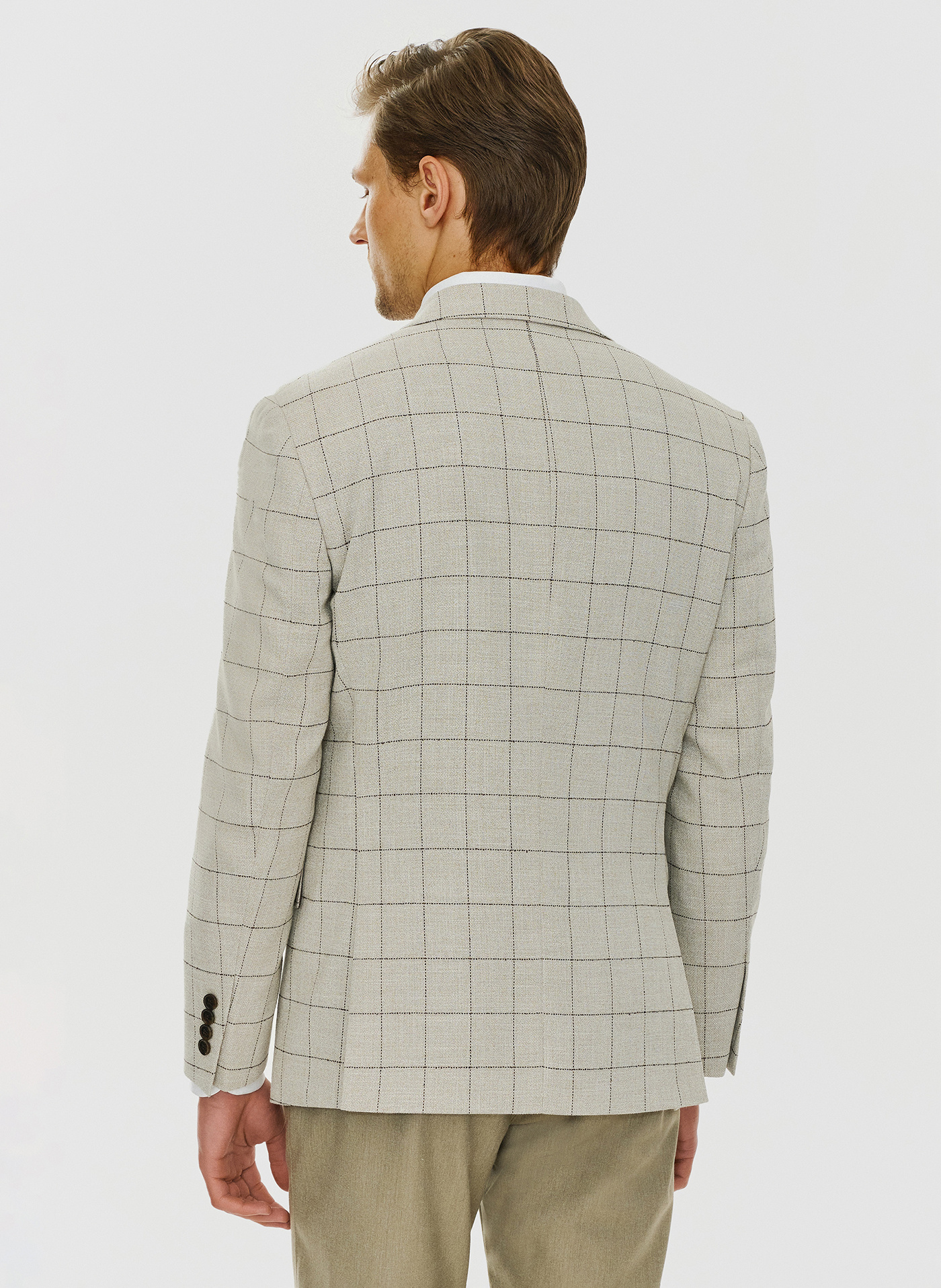 Casualowa marynarka męska w kratę - Pako Lorente