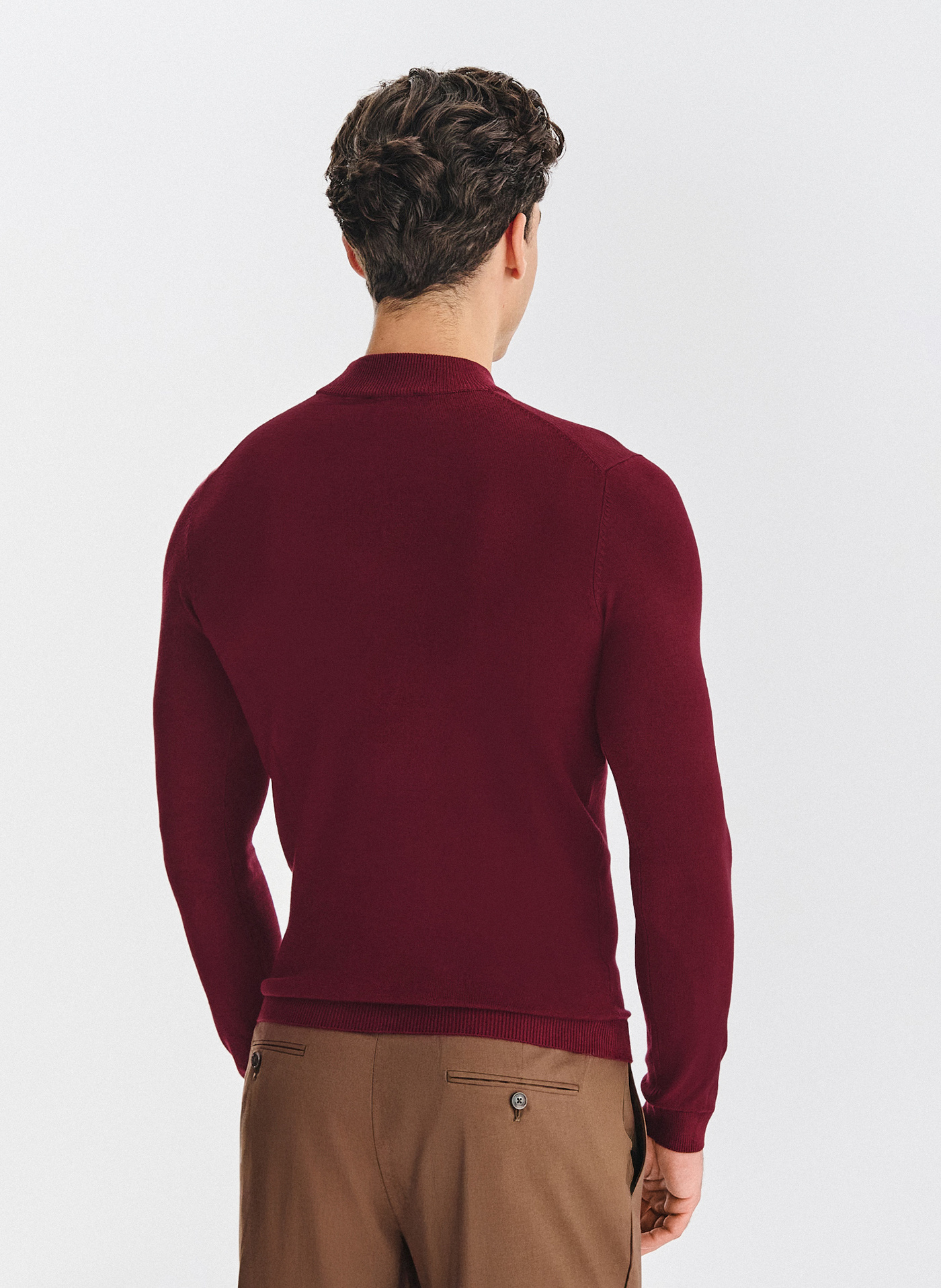 PAKO LORENTE - Półgolf męski w bordowym kolorze - Pako Lorente