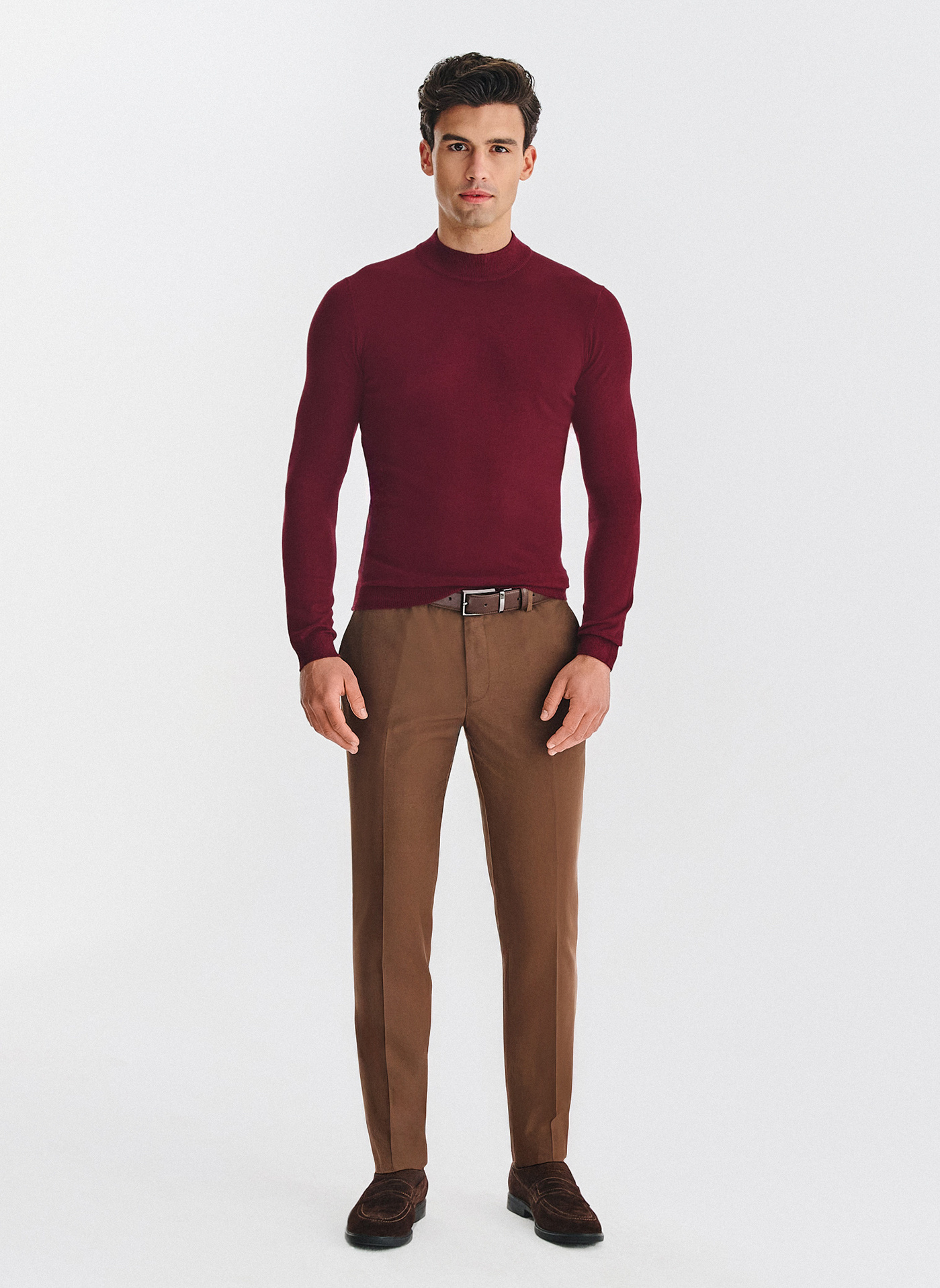 PAKO LORENTE - Półgolf męski w bordowym kolorze - Pako Lorente