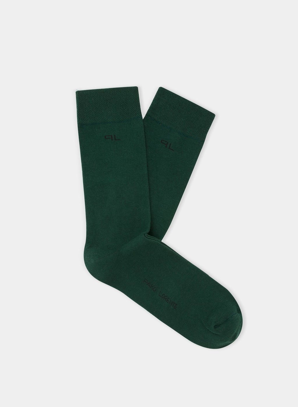 Gładkie zielone skarpetki męskie z subtelnym logo P000B-SX-060-Z-0 - Pako Lorente