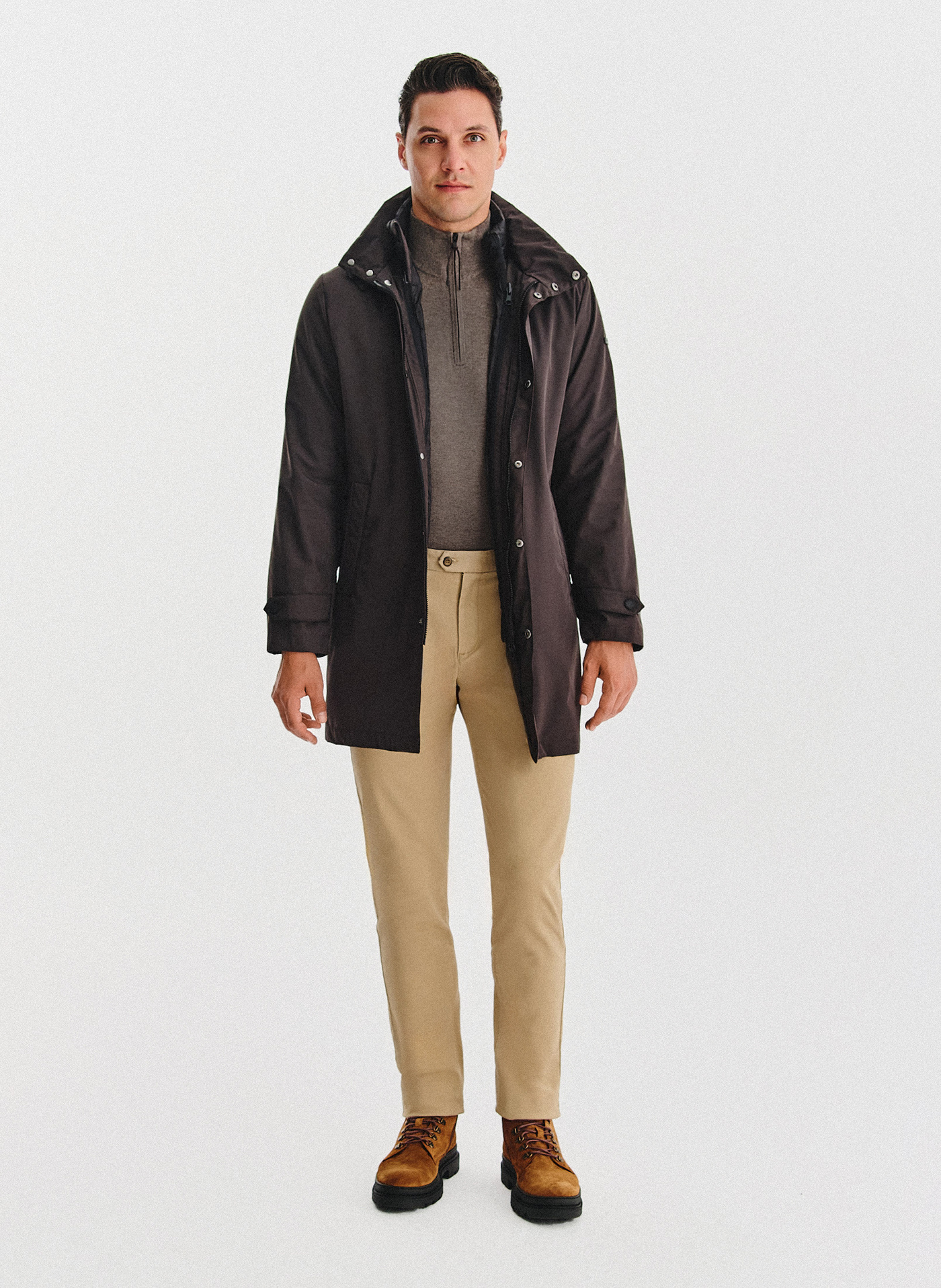 Brązowa kurtka jesienna 2w1 - Pako Lorente