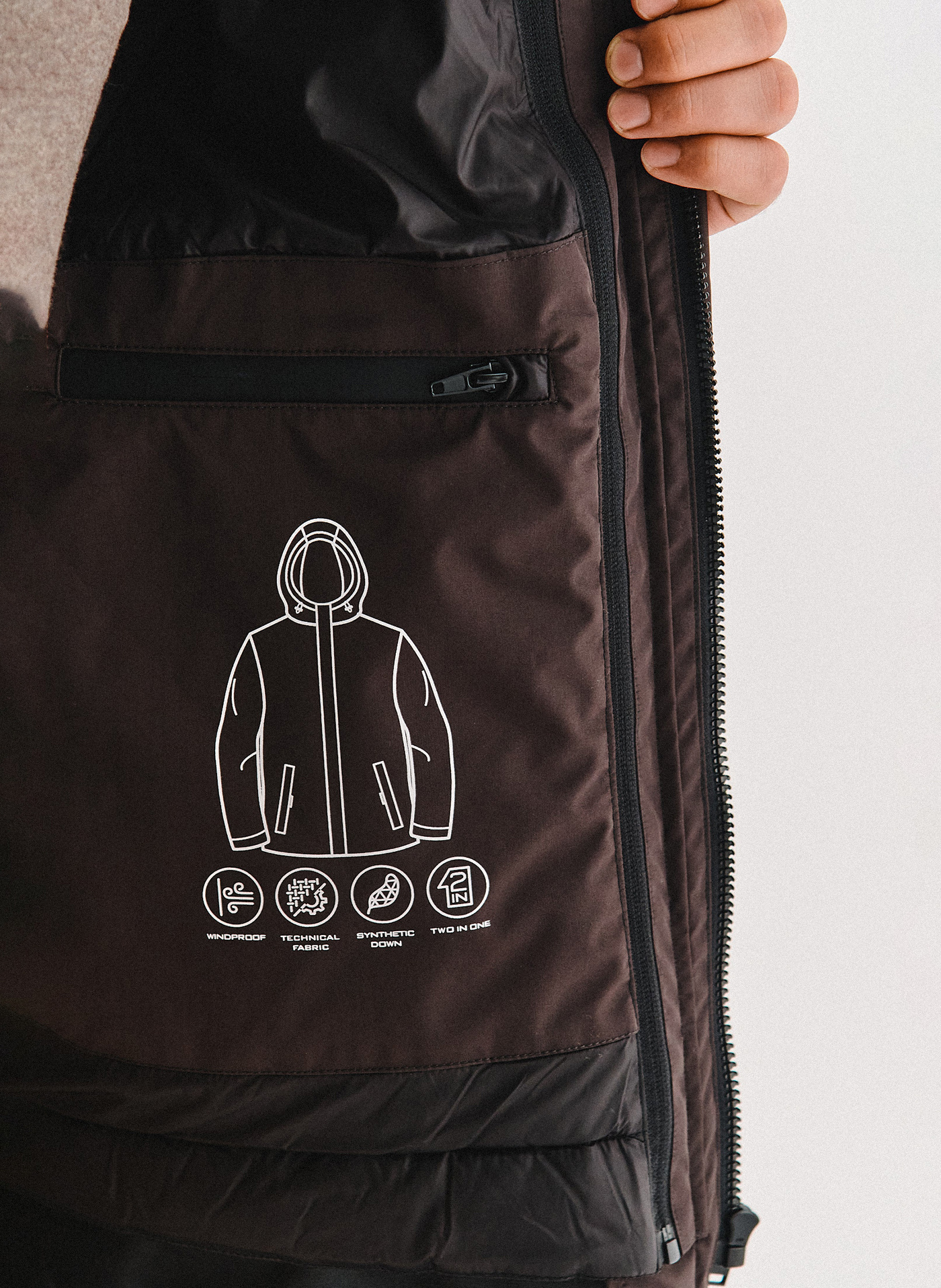 Brązowa kurtka jesienna 2w1 - Pako Lorente