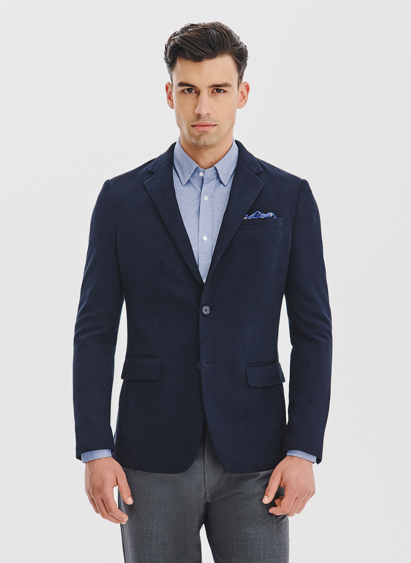 Granatowa dzianinowa marynarka męska - Pako Lorente