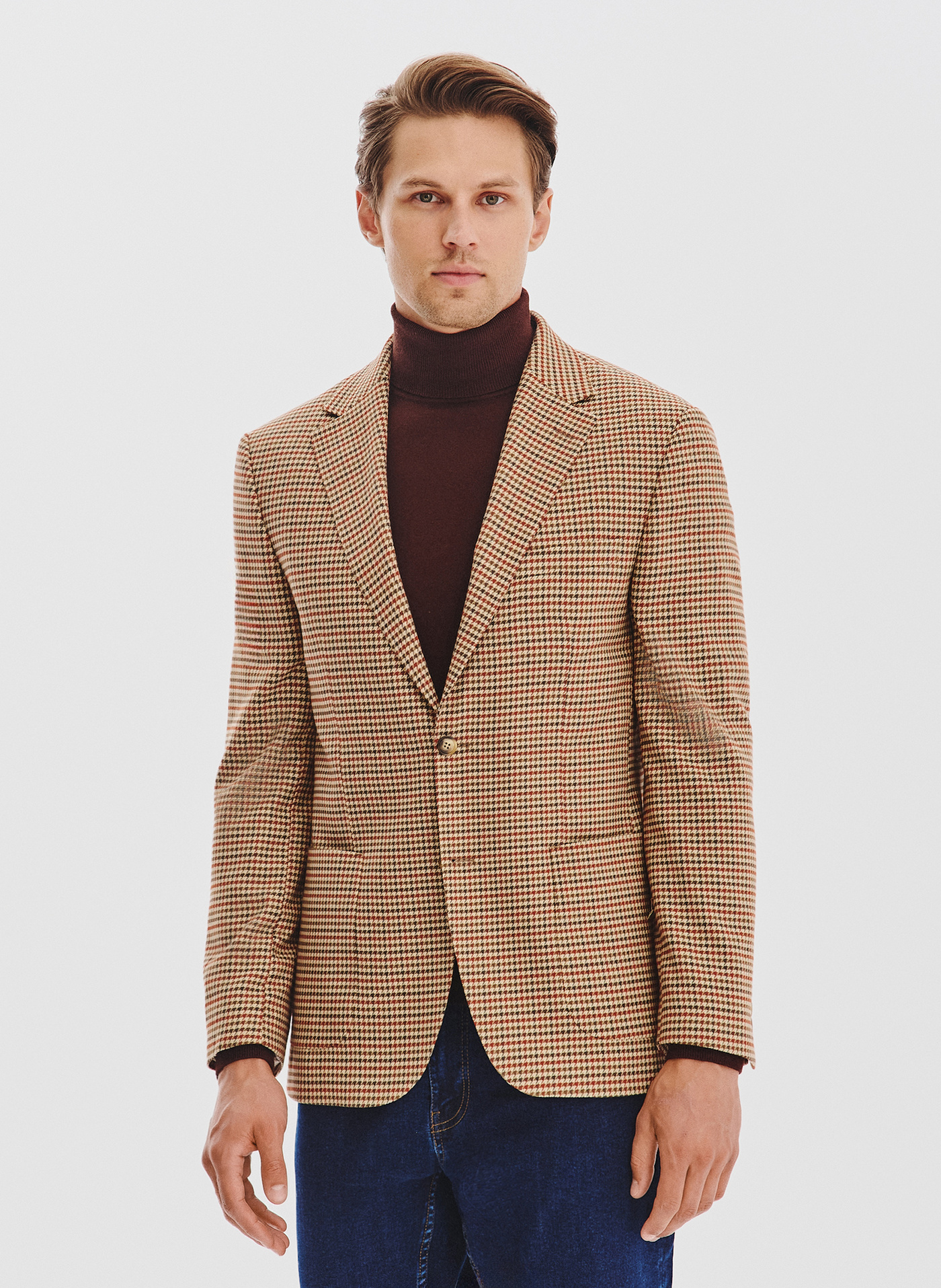 PAKO LORENTE - Beżowa marynarka w pepitkę - Pako Lorente