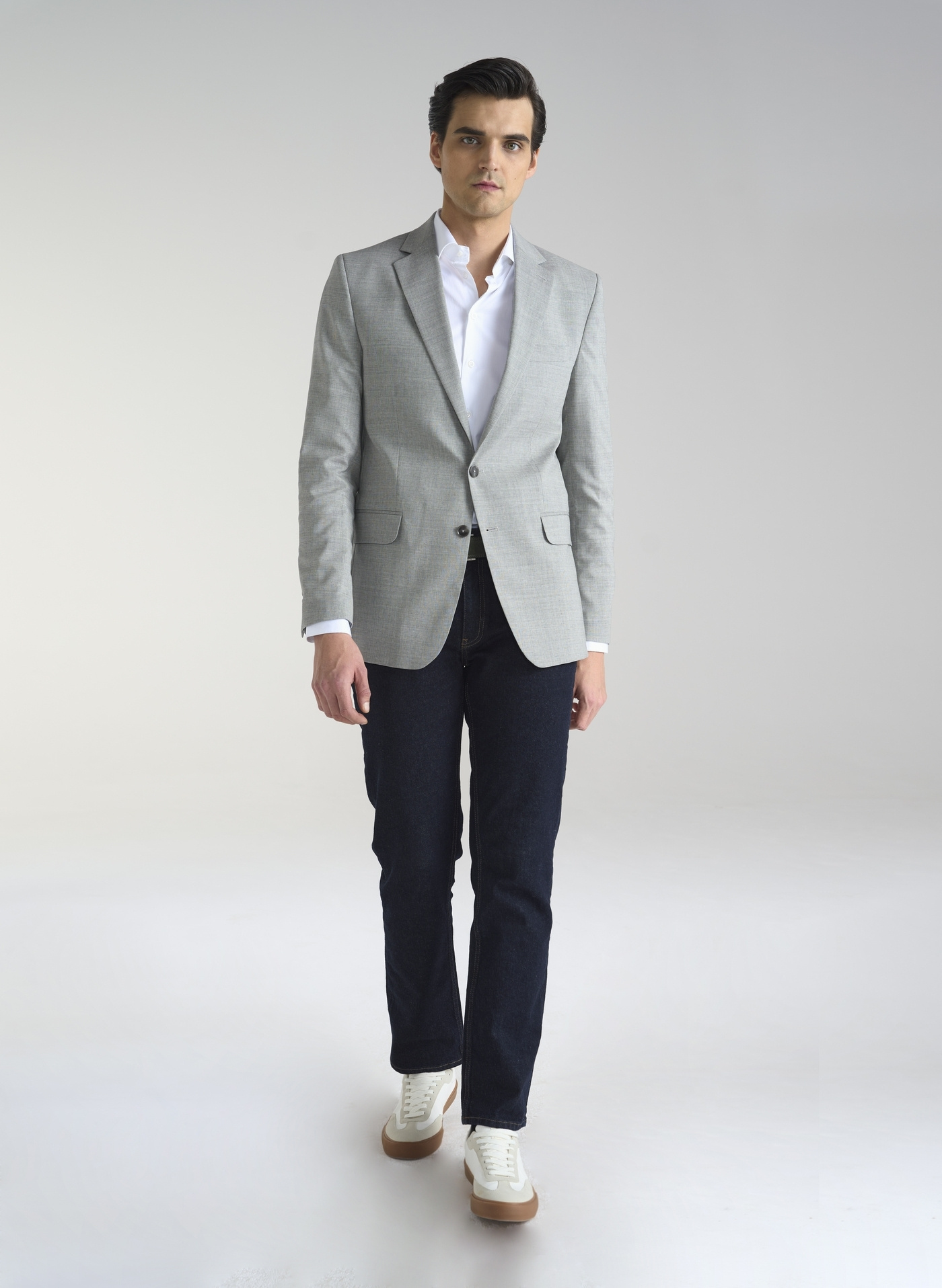 Szara marynarka męska z wełną - Pako Lorente