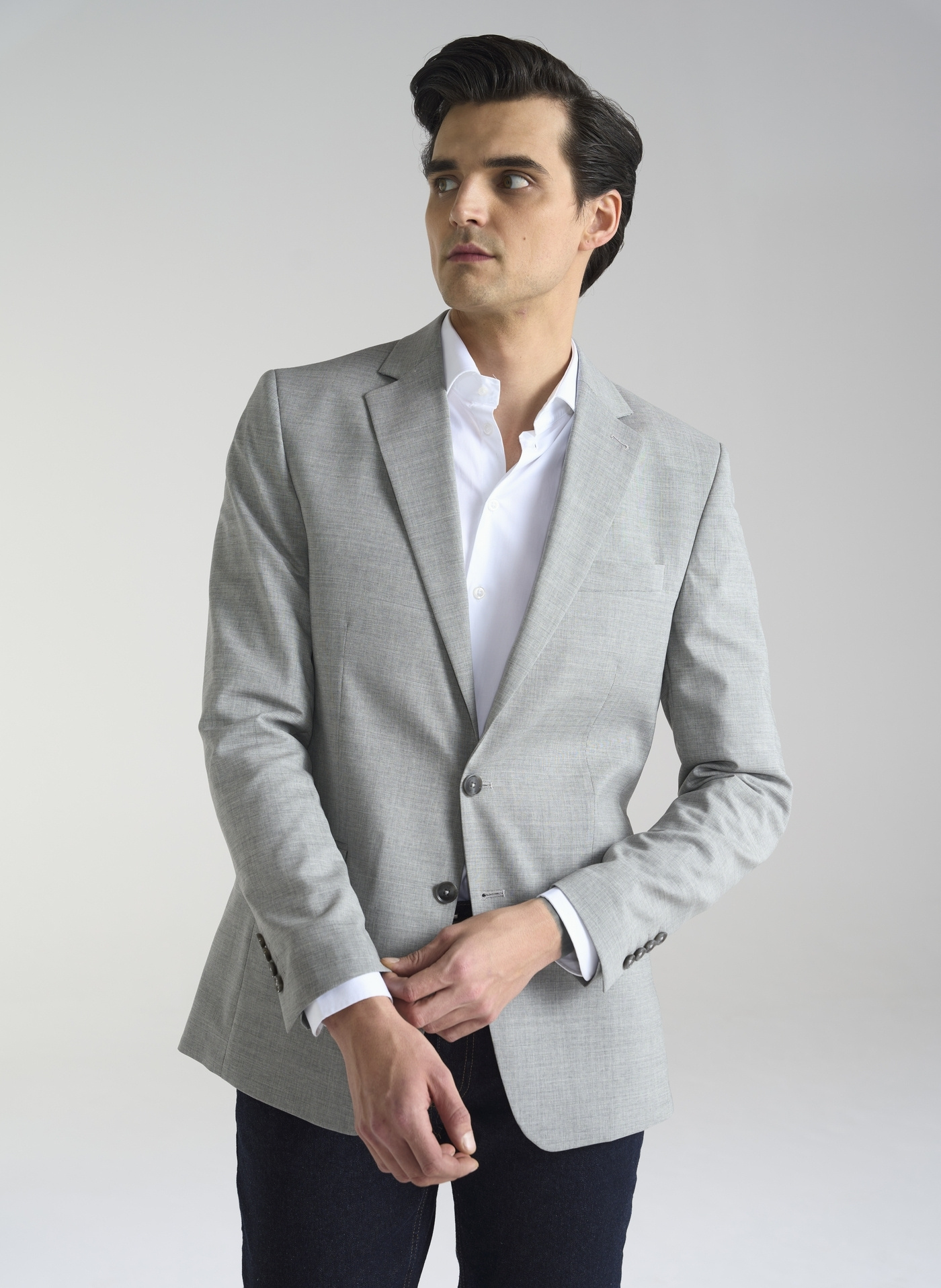 Szara marynarka męska z wełną - Pako Lorente