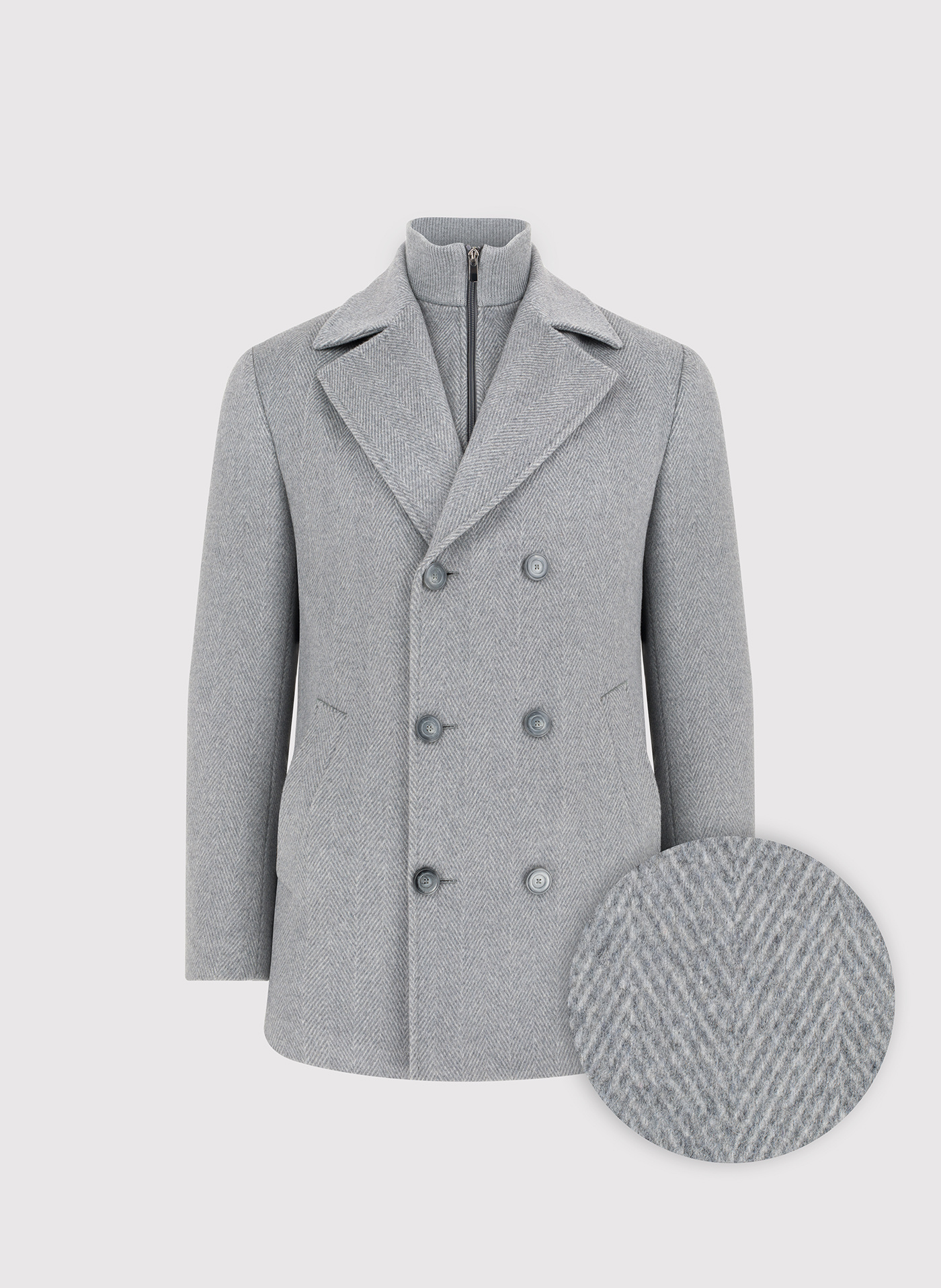 PAKO LORENTE - Wełniany dwurzędowy płaszcz męski - Pako Lorente