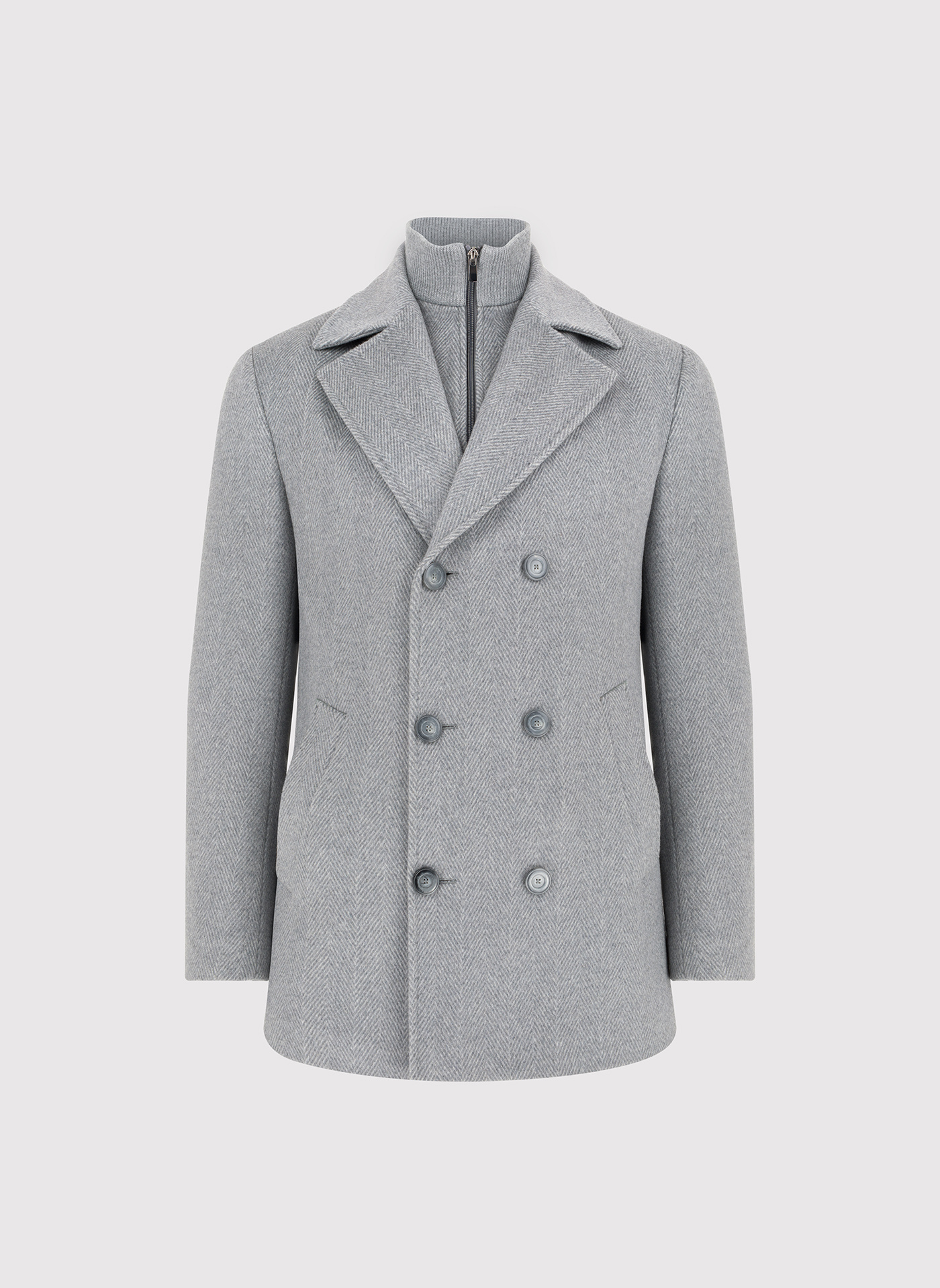 PAKO LORENTE - Wełniany dwurzędowy płaszcz męski - Pako Lorente