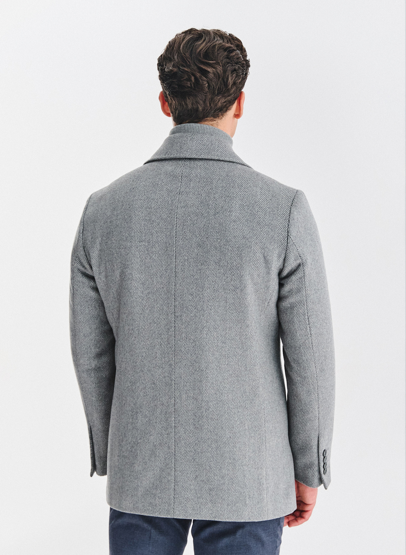 PAKO LORENTE - Wełniany dwurzędowy płaszcz męski - Pako Lorente