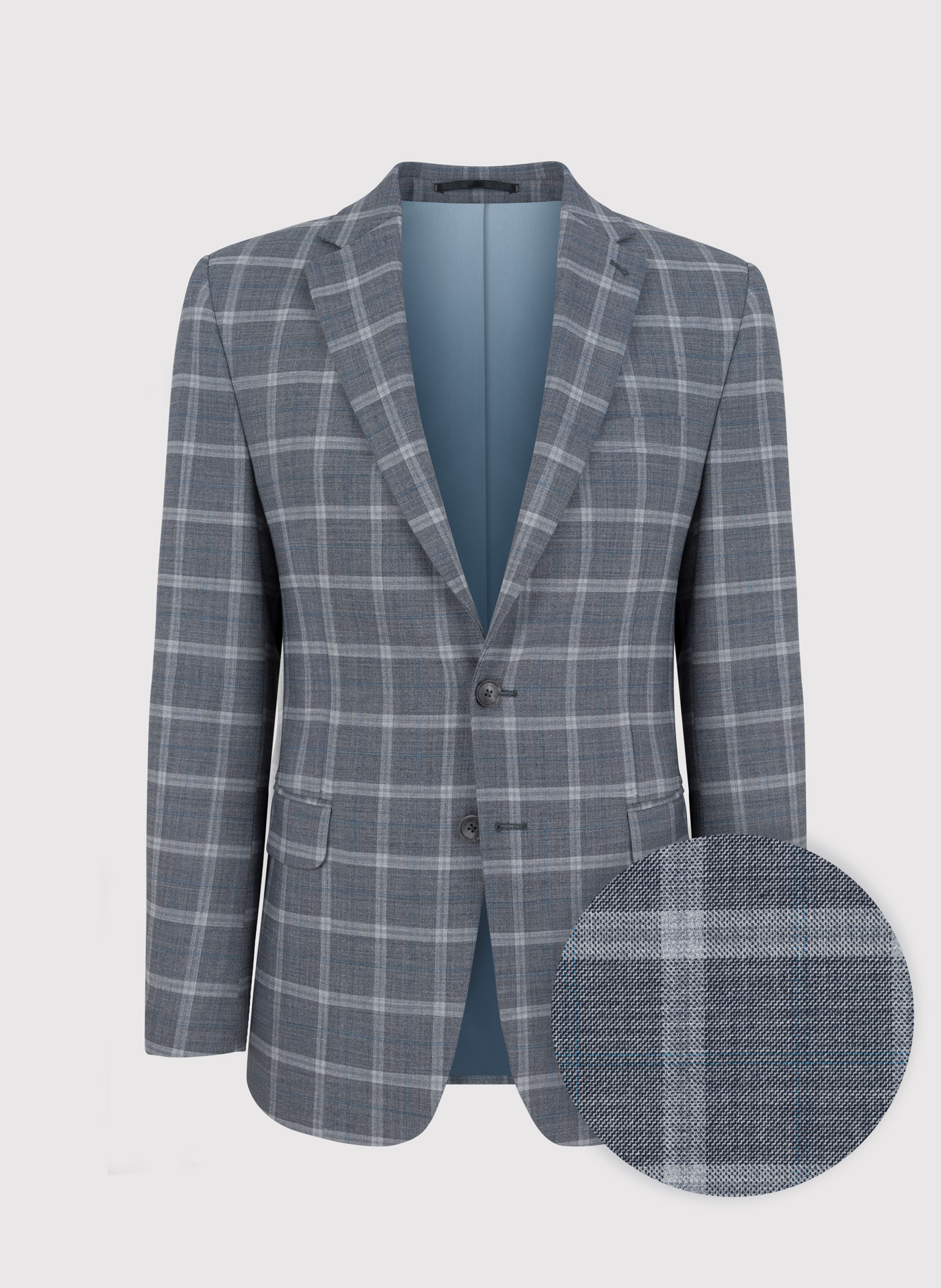 Szara marynarka garniturowa w kratę z wełną - Pako Lorente