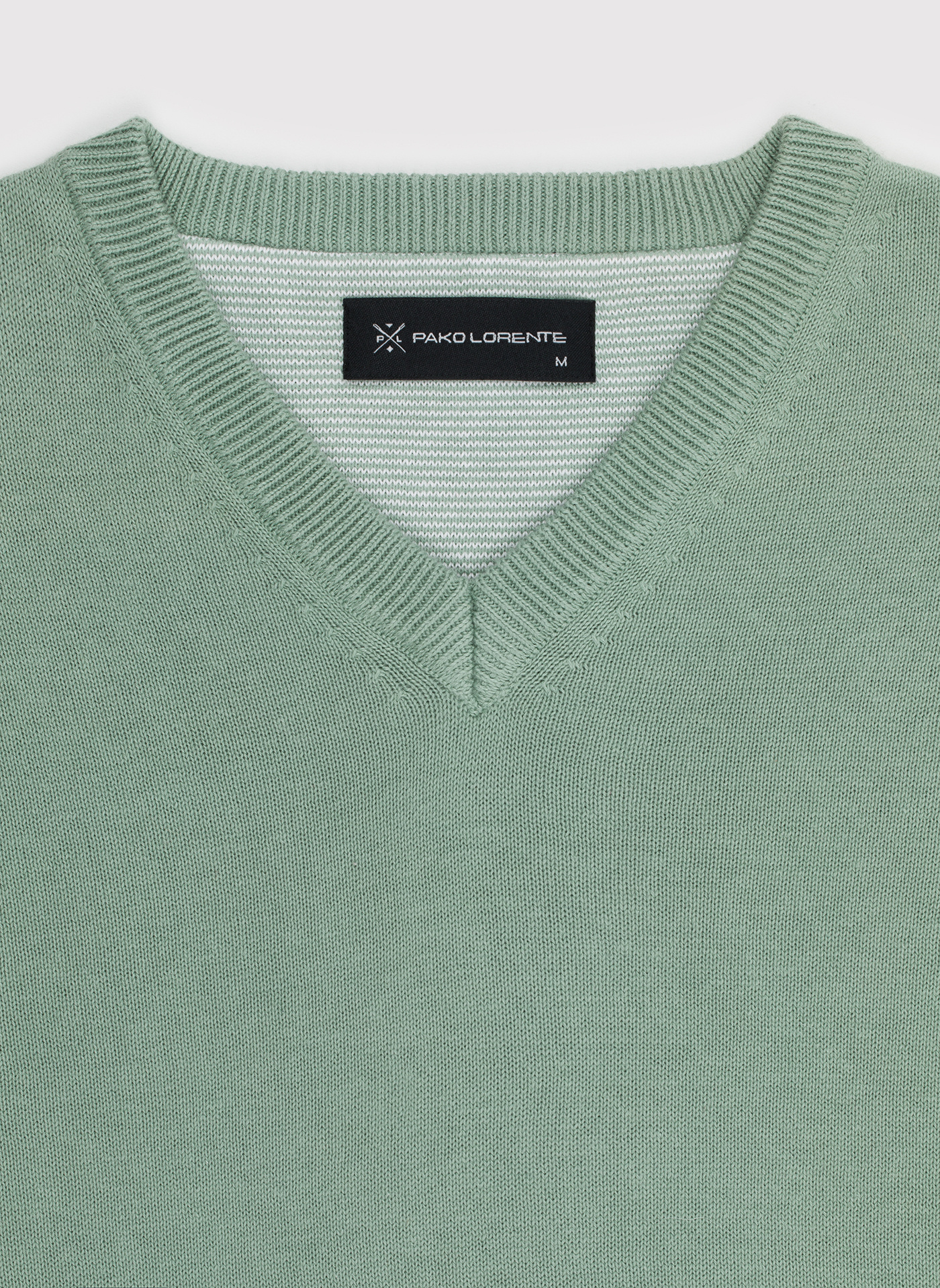 Zielony męski sweter w serek - Pako Lorente