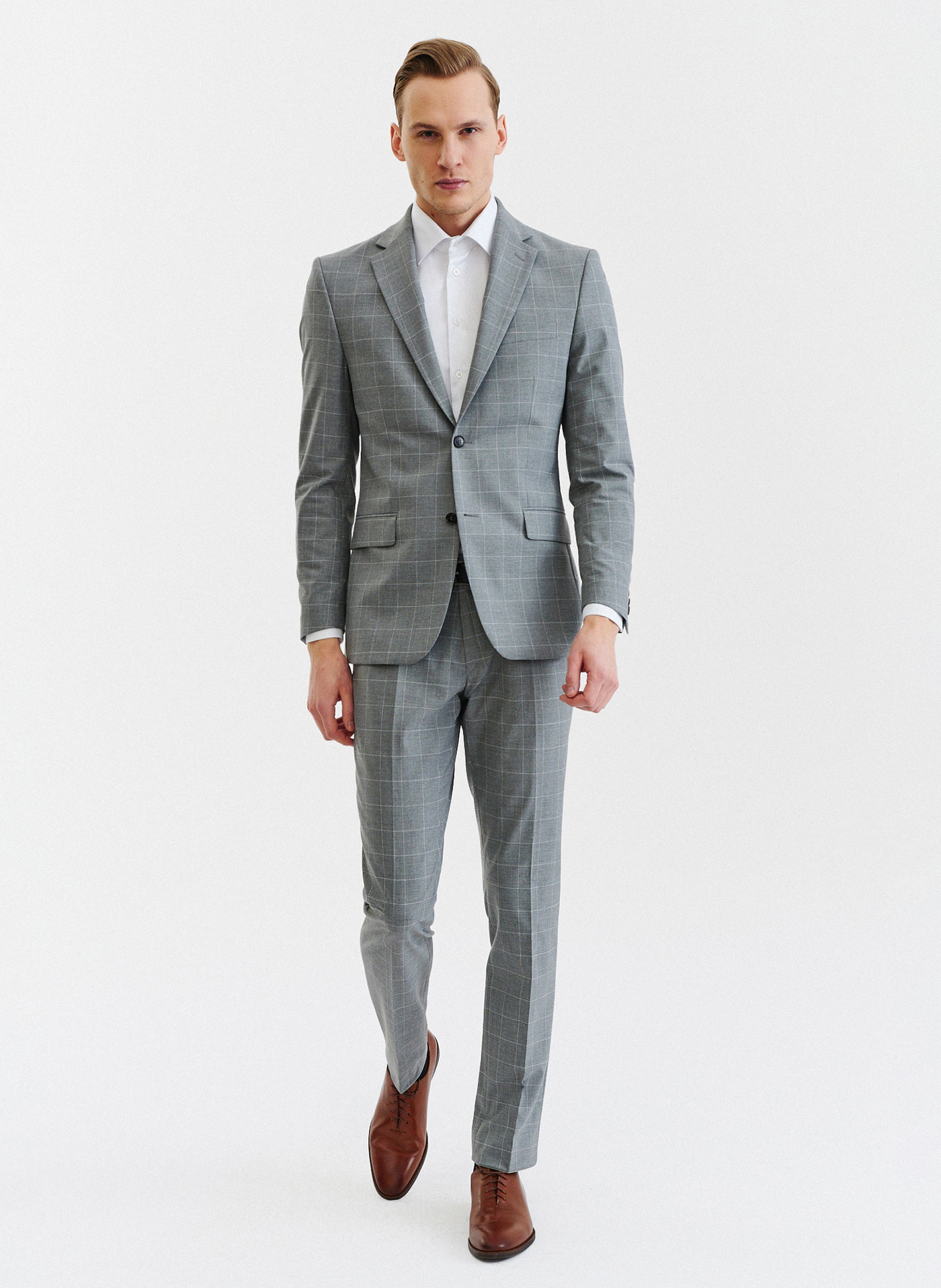 Szare spodnie garniturowe z wełną - Pako Lorente